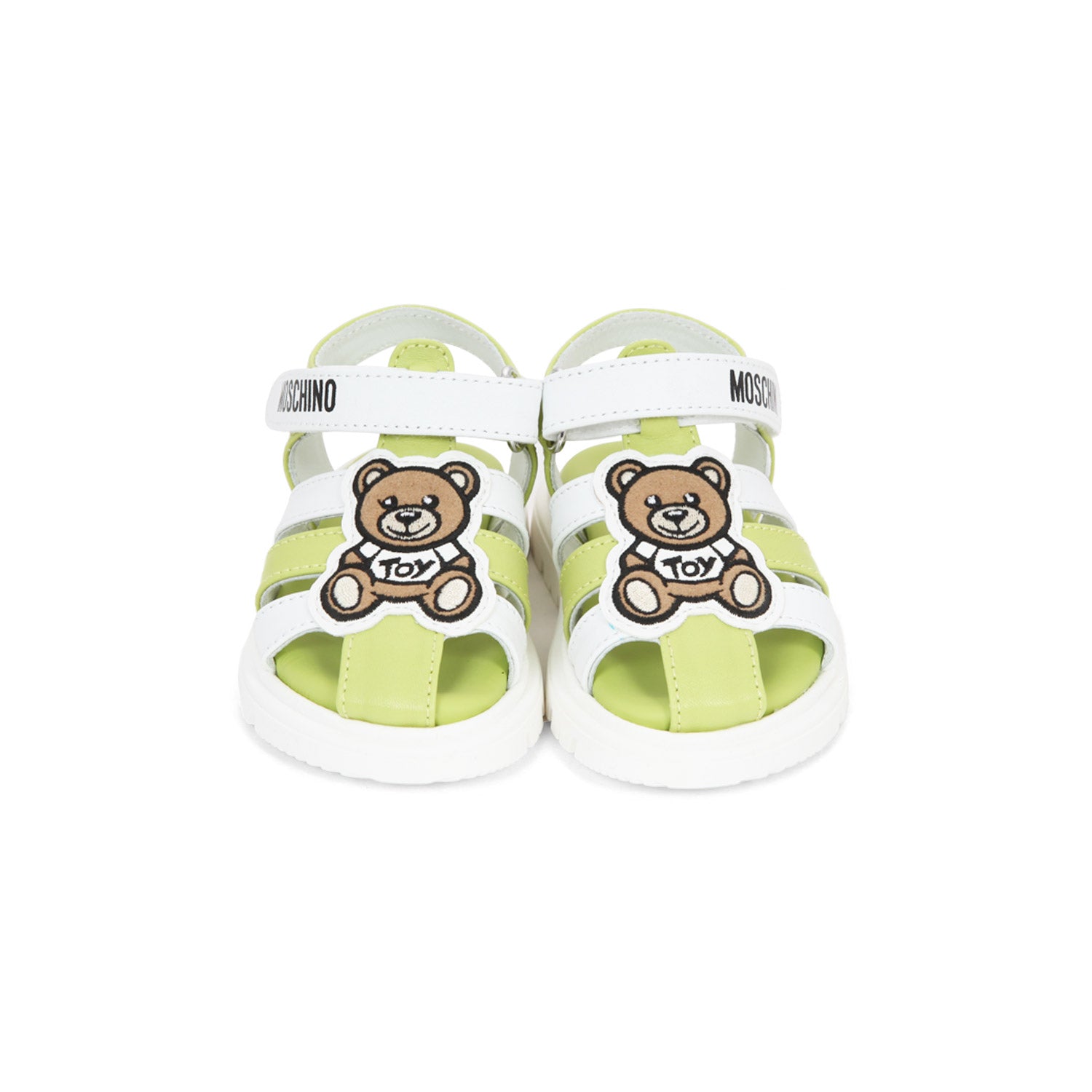 SANDALETTO TEDDY BEAR BIANCO E VERDE BABY UNISEX - annameglio.com abbigliamento moda