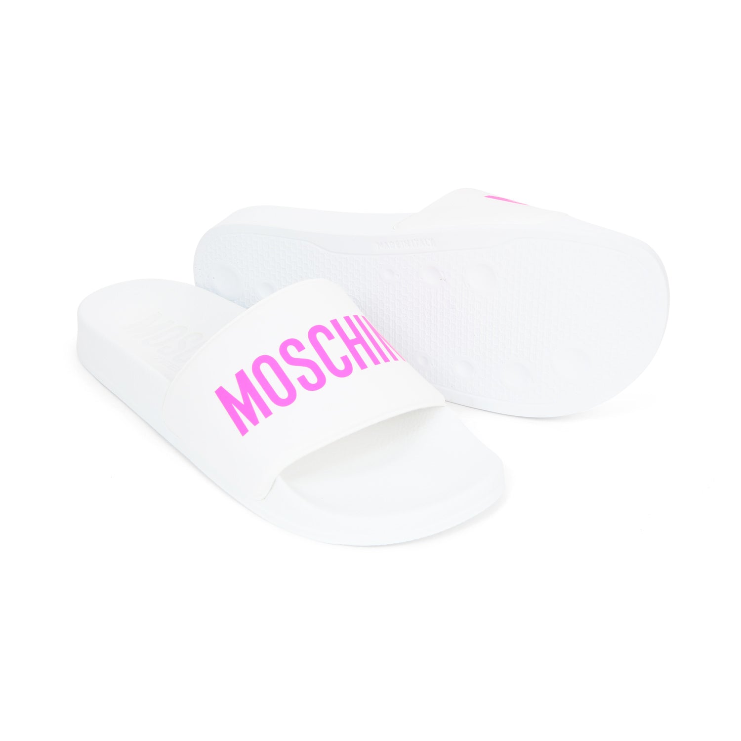 POOL SLIDES BIANCA E ROSA FLUO BAMBINA E TEEN - annameglio.com abbigliamento moda