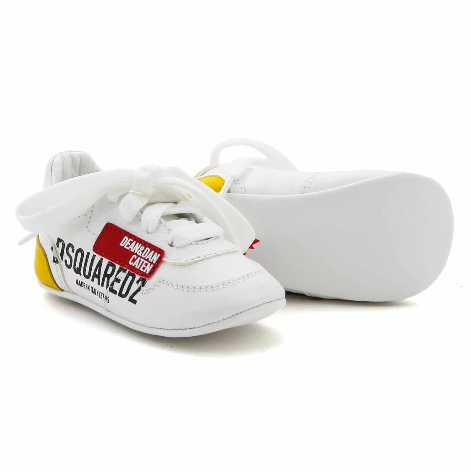 SNEAKER UNISEX BIANCA E GIALLA NEONATO - annameglio.com abbigliamento moda