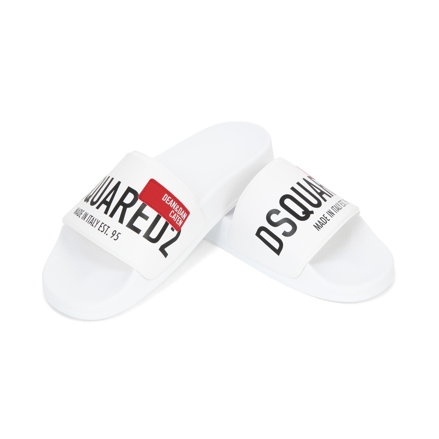 SLIDES UNISEX BIANCHE CON LOGO NERO TEENAGER - annameglio.com abbigliamento moda
