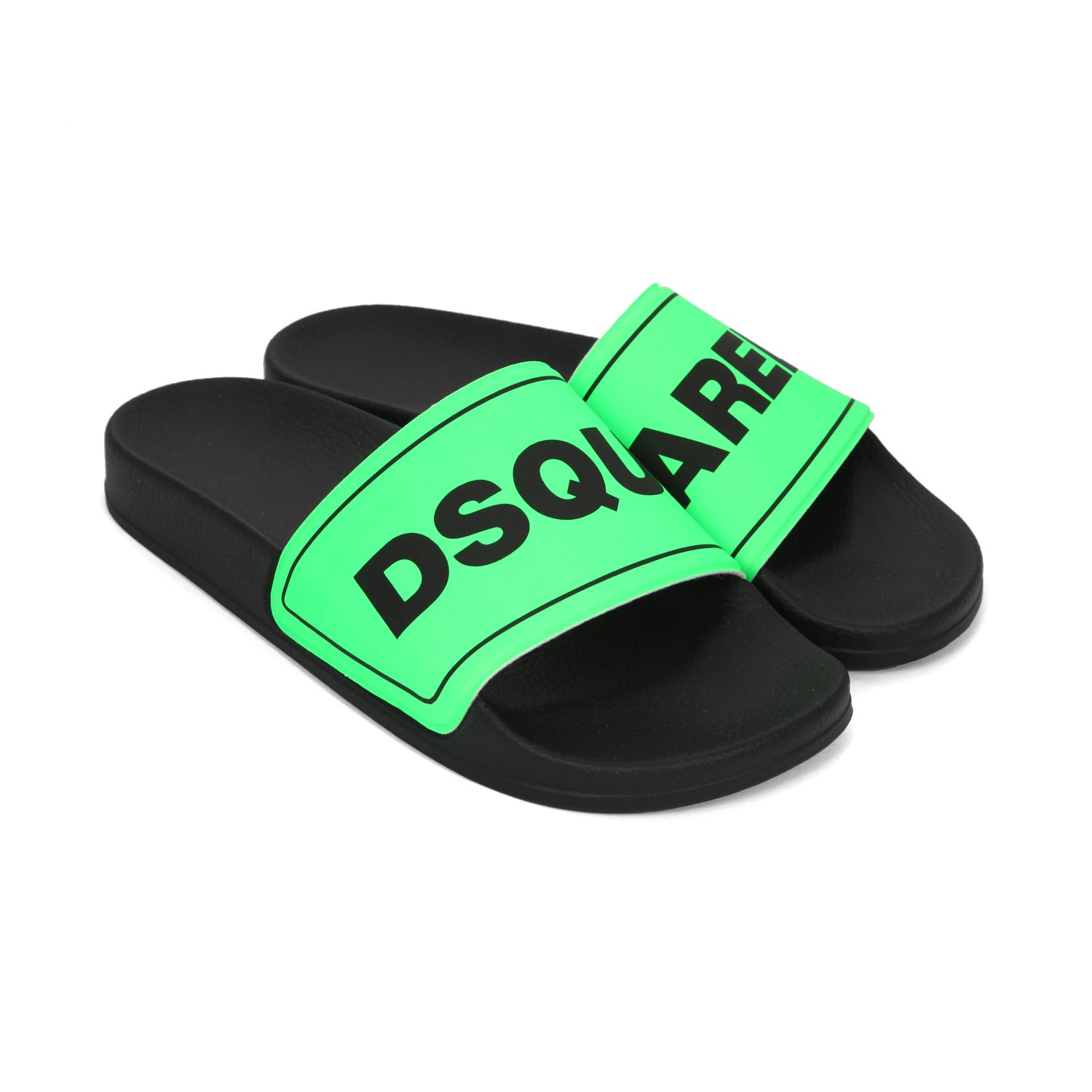 SLIDES UNISEX NERE E VERDE FLUO TEENAGER - annameglio.com abbigliamento moda