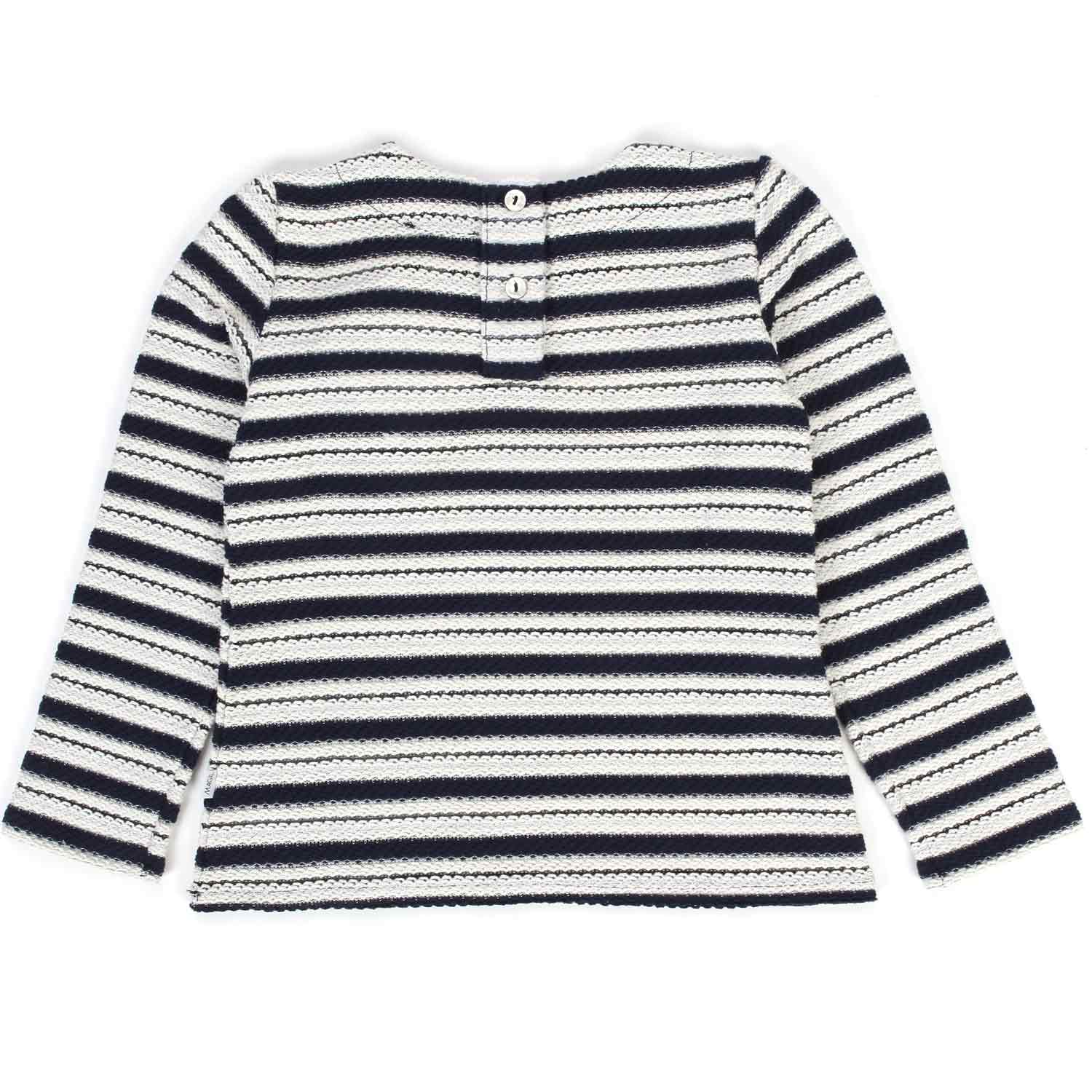MAGLIA BIANCA, BLU E ARGENTO A RIGHE BAMBINA - annameglio.com abbigliamento moda
