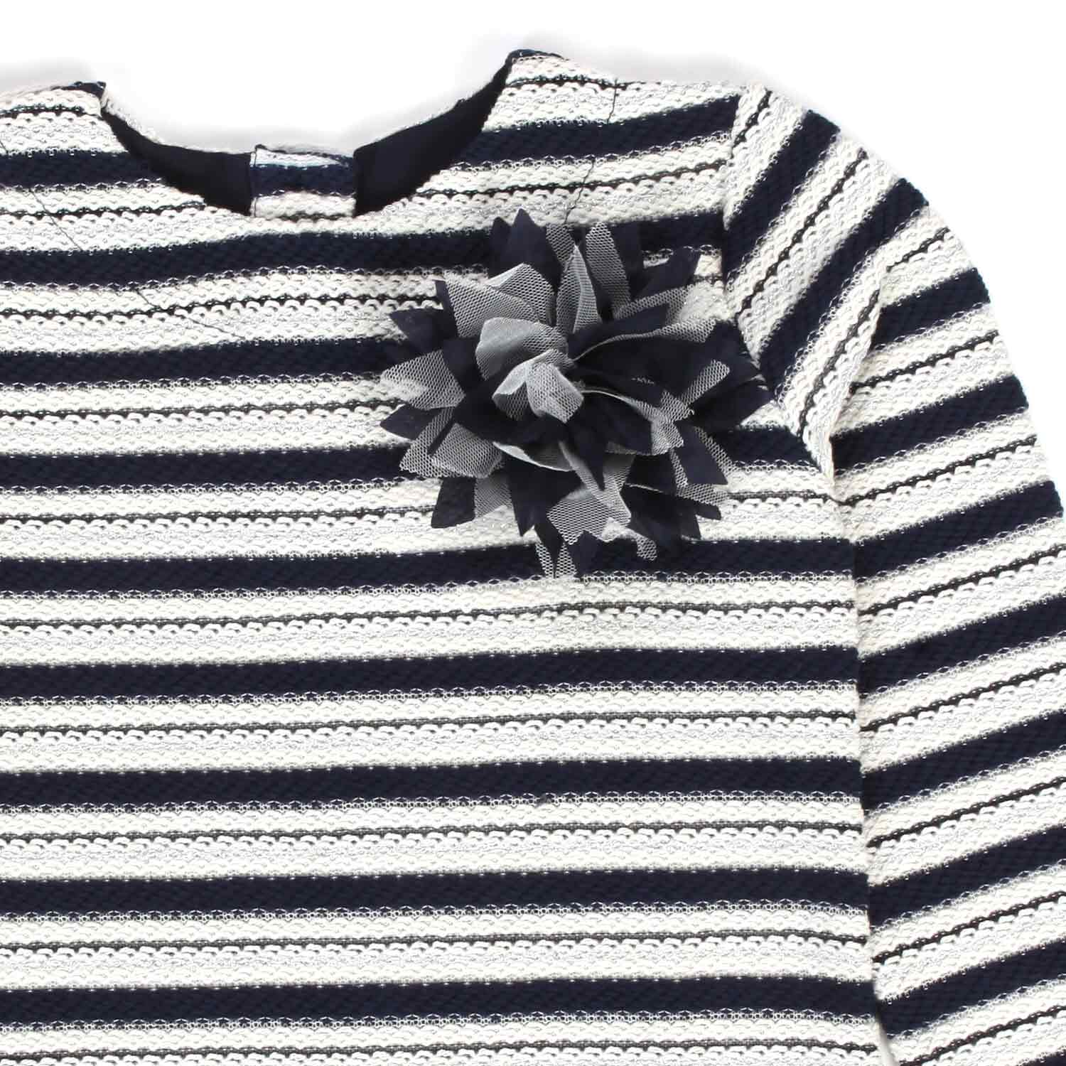 MAGLIA BIANCA, BLU E ARGENTO A RIGHE BAMBINA - annameglio.com abbigliamento moda