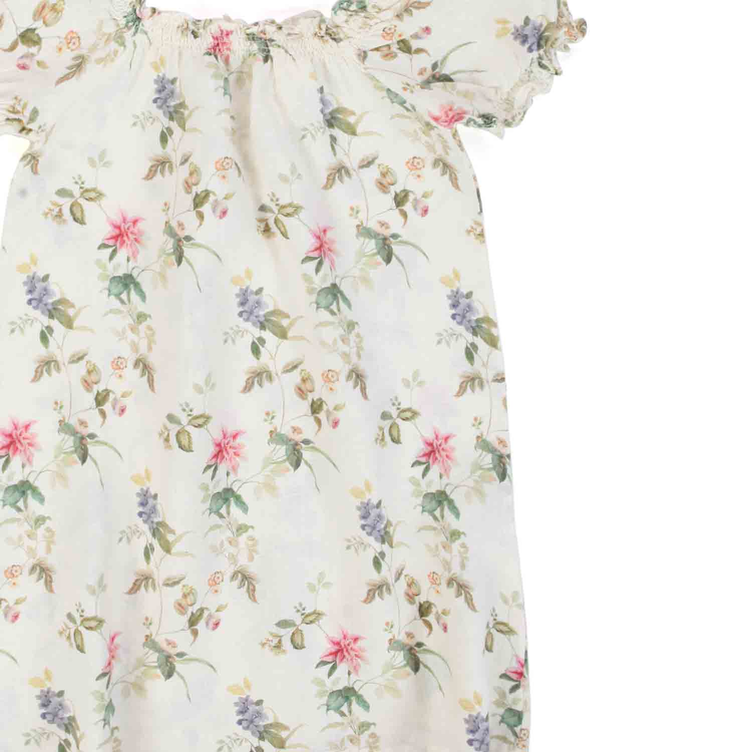 ABITO BIANCO NATURALE CON FIORI BAMBINA - annameglio.com abbigliamento moda