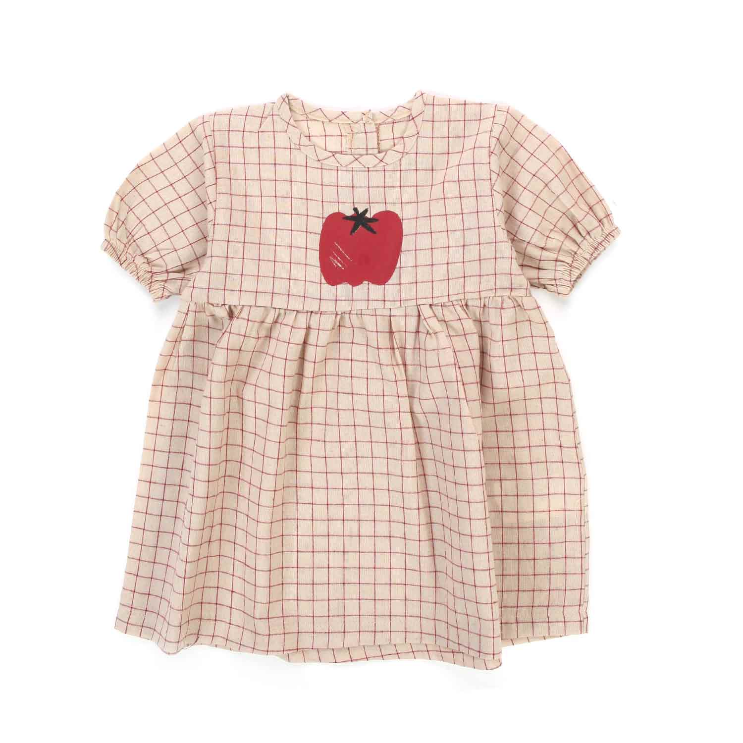 MINI ABITO BEIGE A QUADRETTI BAMBINA BABY - annameglio.com abbigliamento moda