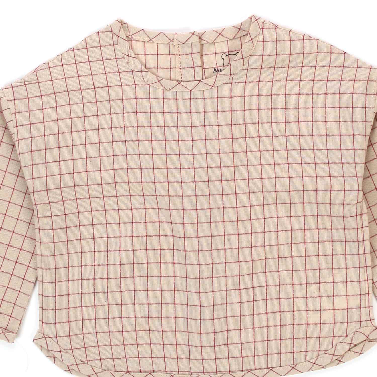 MINI BLUSA BEIGE A QUADRETTI BAMBINA BABY - annameglio.com abbigliamento moda