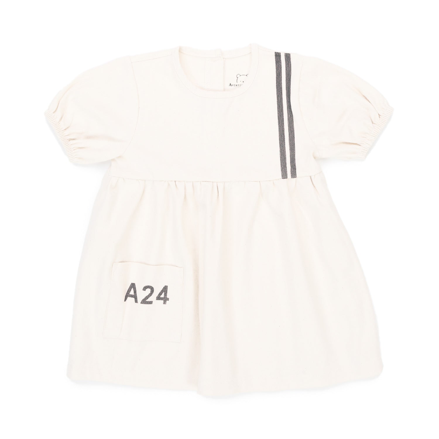 ABITO CREMA CON DETTAGLIO ANTRACITE BAMBINA BABY - annameglio.com abbigliamento moda