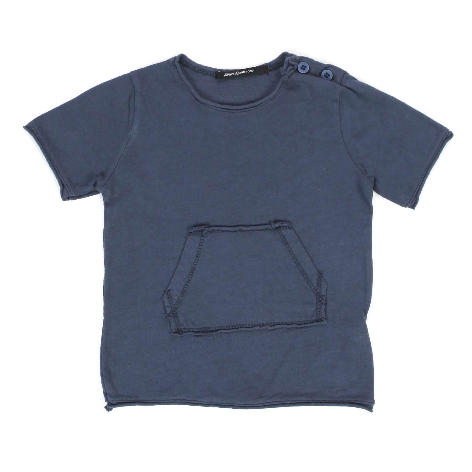 T-SHIRT BLU CON TASCA BABY UNISEX - annameglio.com abbigliamento moda