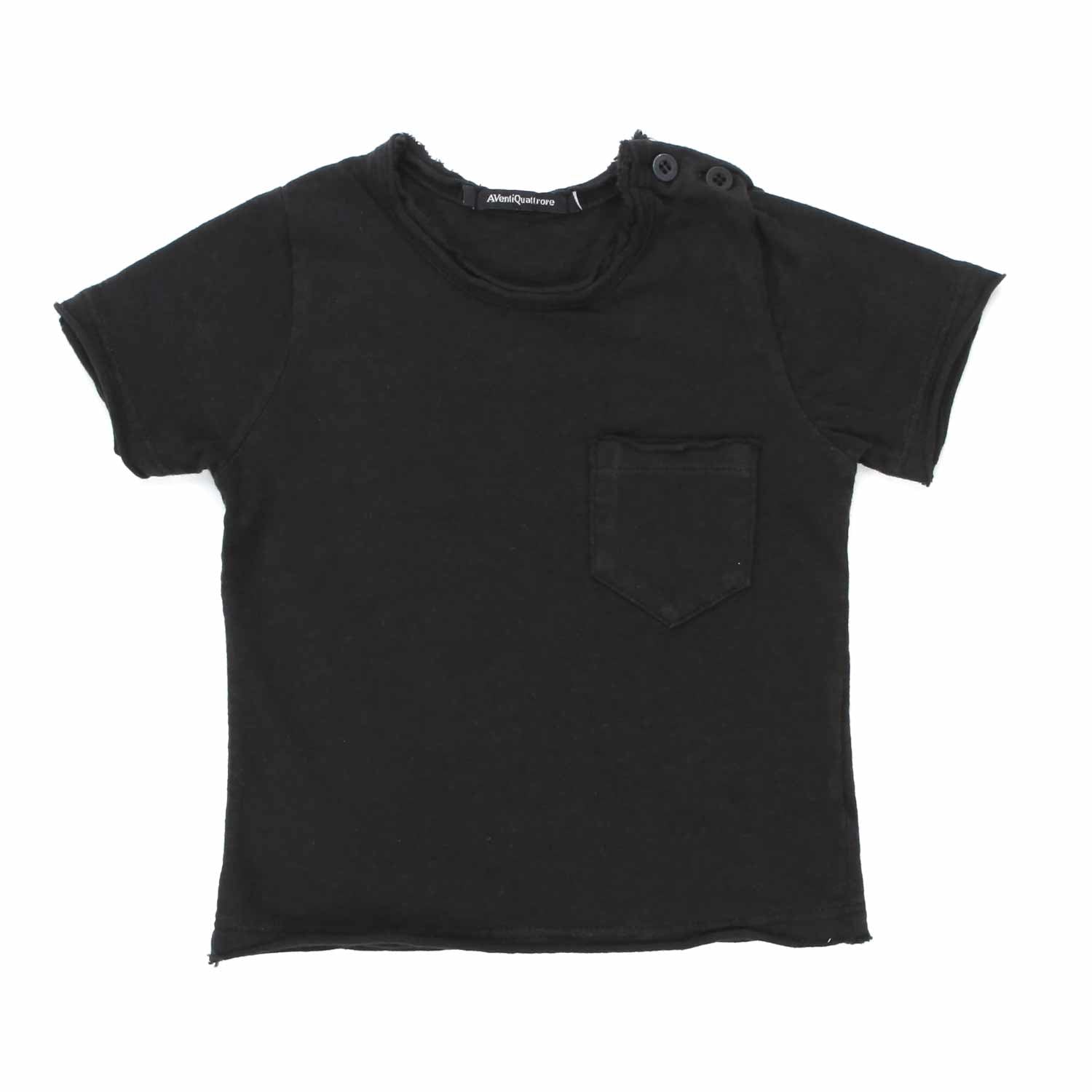 T-SHIRT NERA CON TASCHINO BAMBINA E BEBÈ - annameglio.com abbigliamento moda