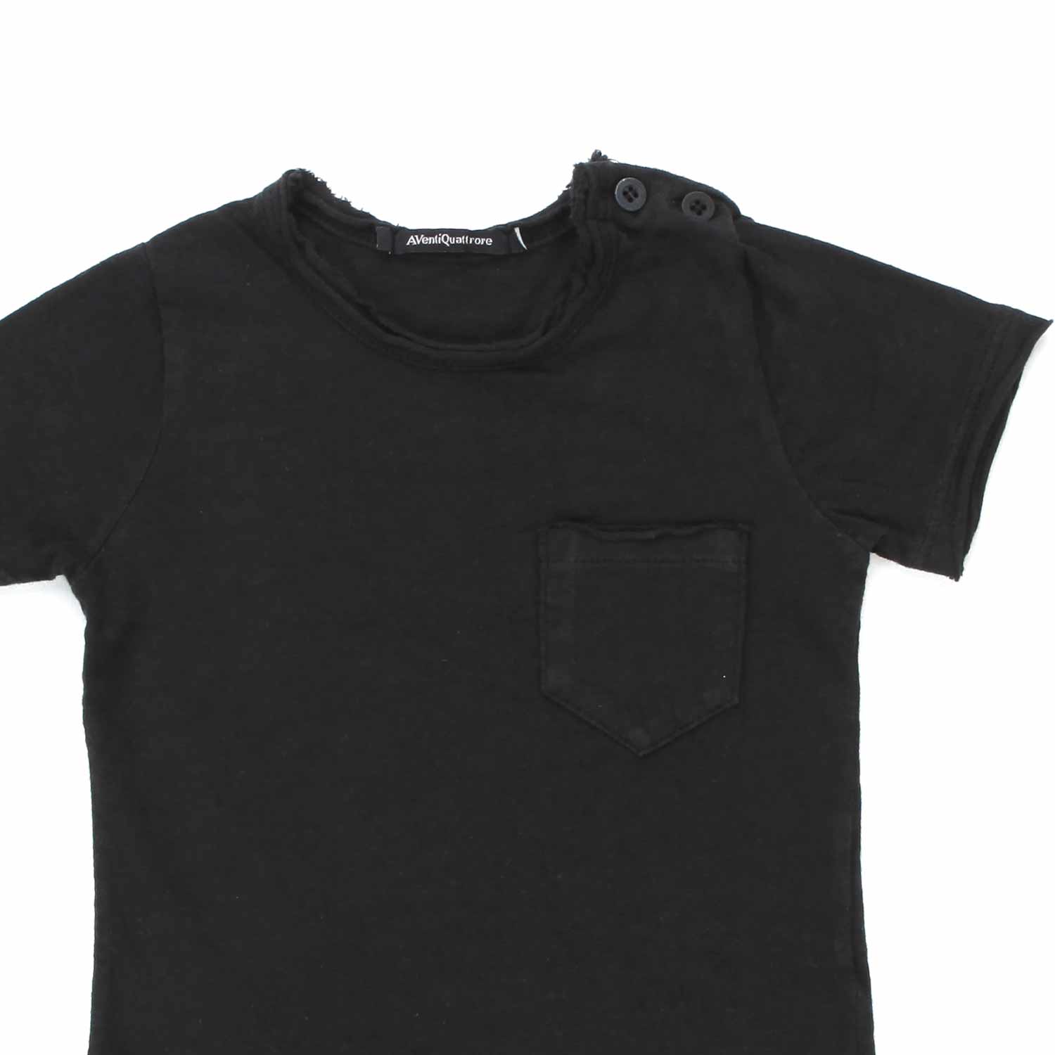 T-SHIRT NERA CON TASCHINO BAMBINA E BEBÈ - annameglio.com abbigliamento moda