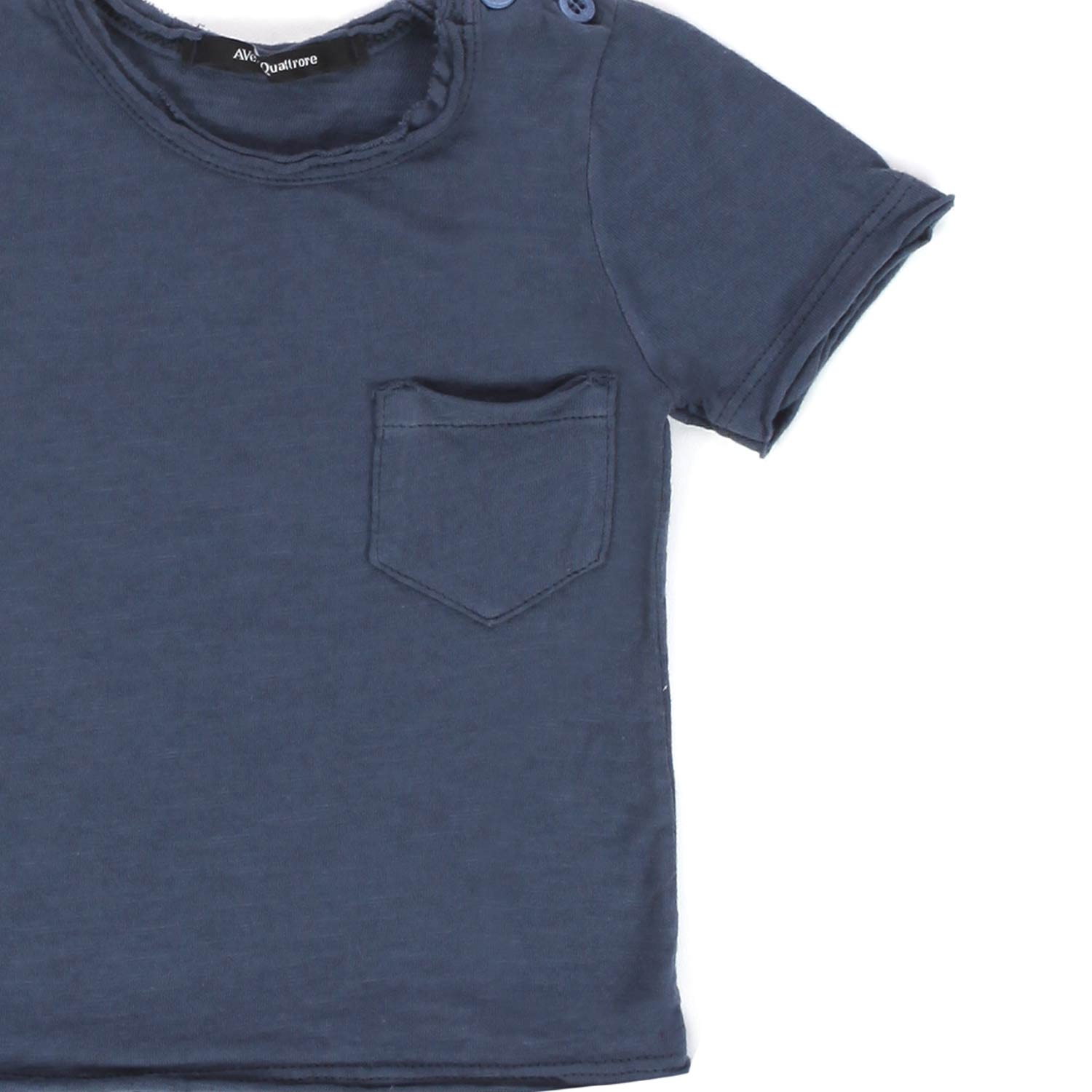 T-SHIRT BLU CON TASCHINO BABY UNISEX - annameglio.com abbigliamento moda