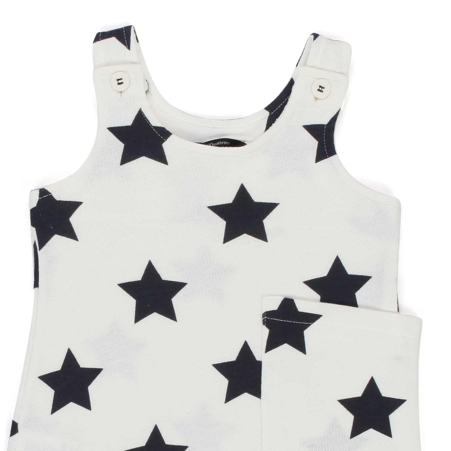SALOPETTE BIANCA CON STELLE NERE BEBÈ - annameglio.com abbigliamento moda