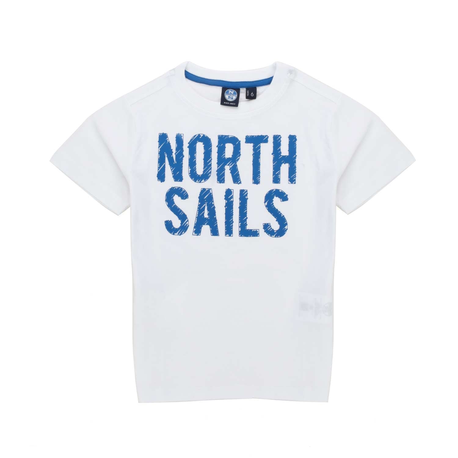 T-SHIRT BIANCA CON LOGO AZZURRO - annameglio.com abbigliamento moda