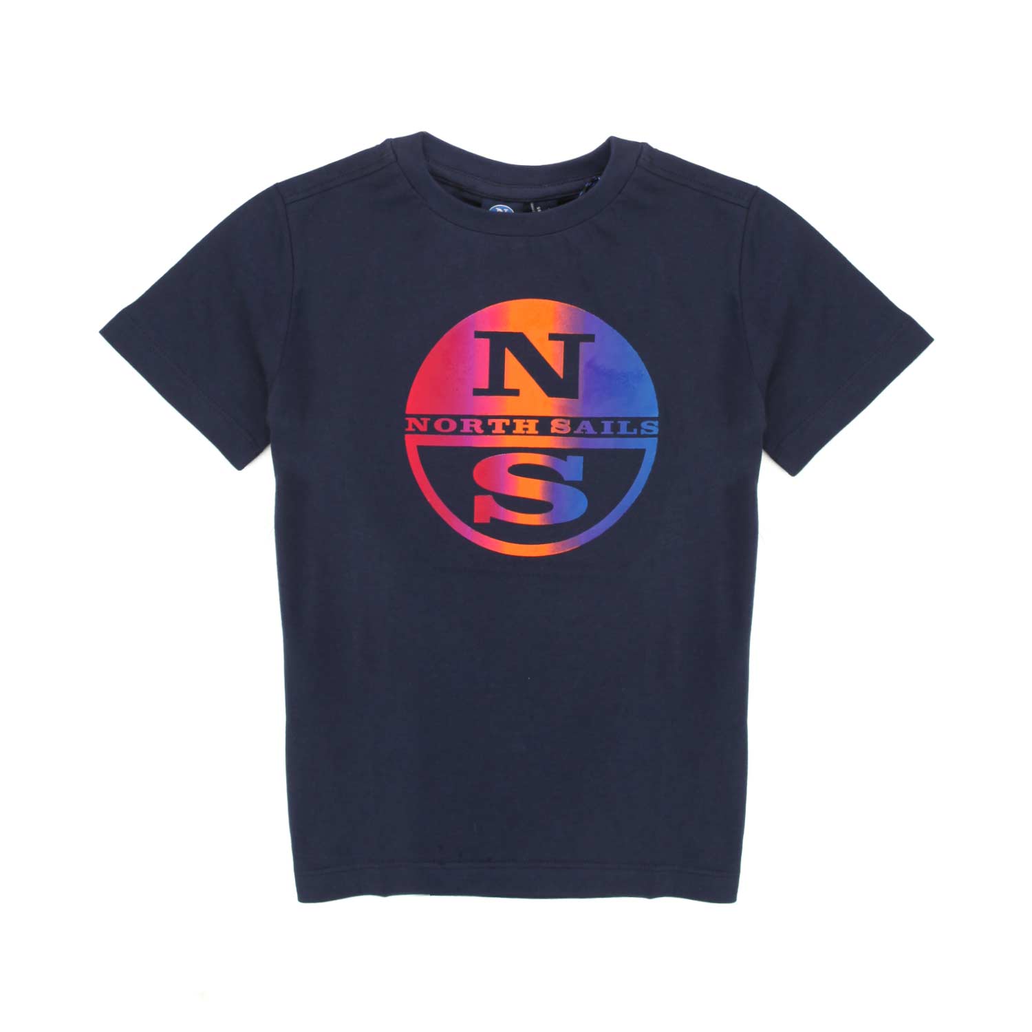 T-SHIRT BLU NAVY CON MAXI LOGO MULTICOLOR - annameglio.com abbigliamento moda