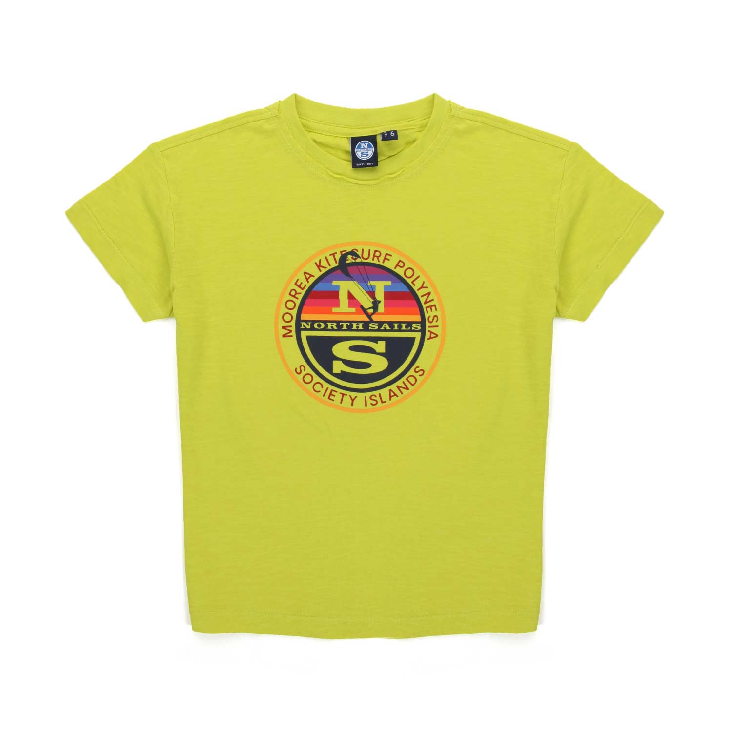 T-SHIRT GIALLO LIME CON LOGO MULTICOLOR - annameglio.com abbigliamento moda