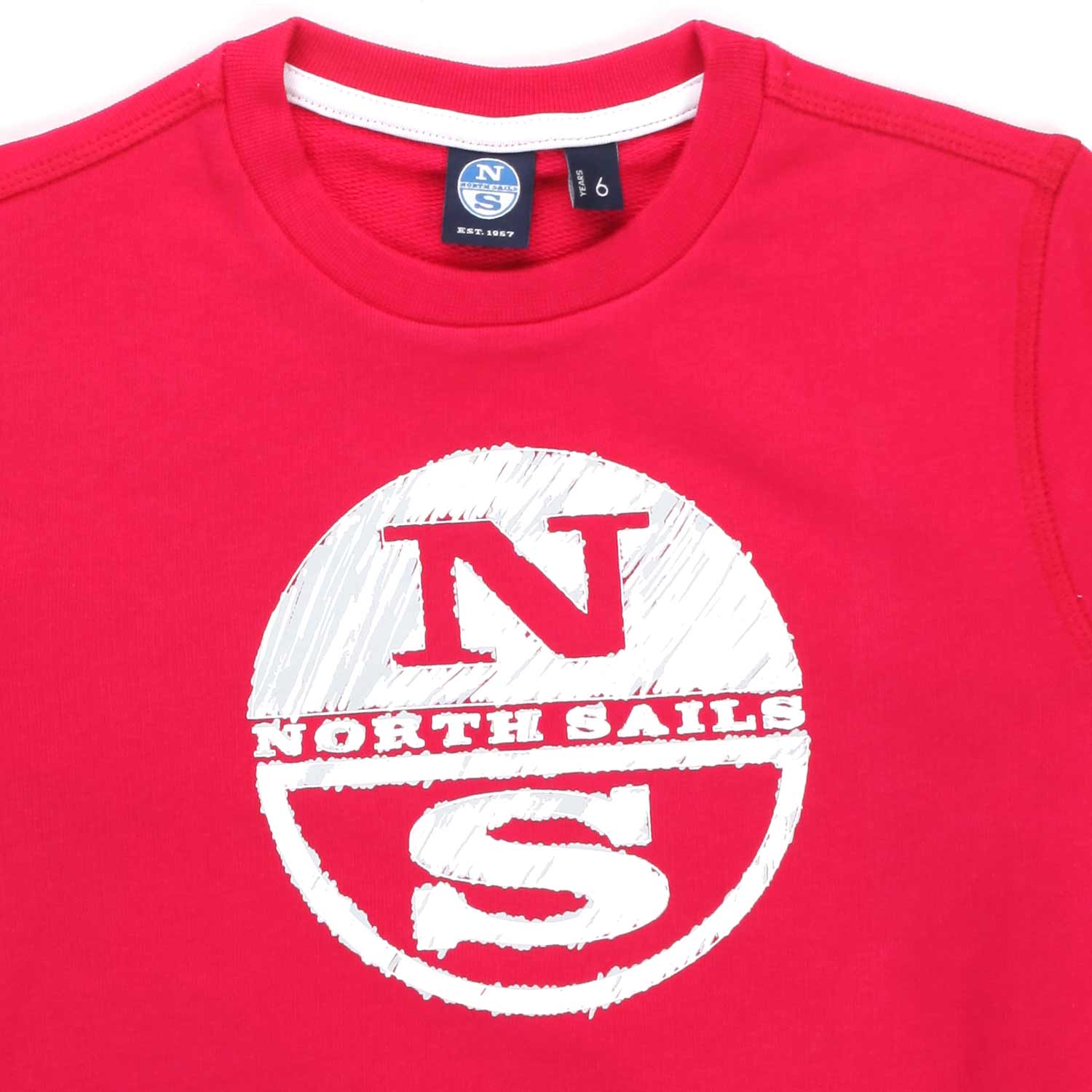 FELPA ROSSA CON MAXI LOGO BIANCO BAMBINO E TEEN - annameglio.com abbigliamento moda