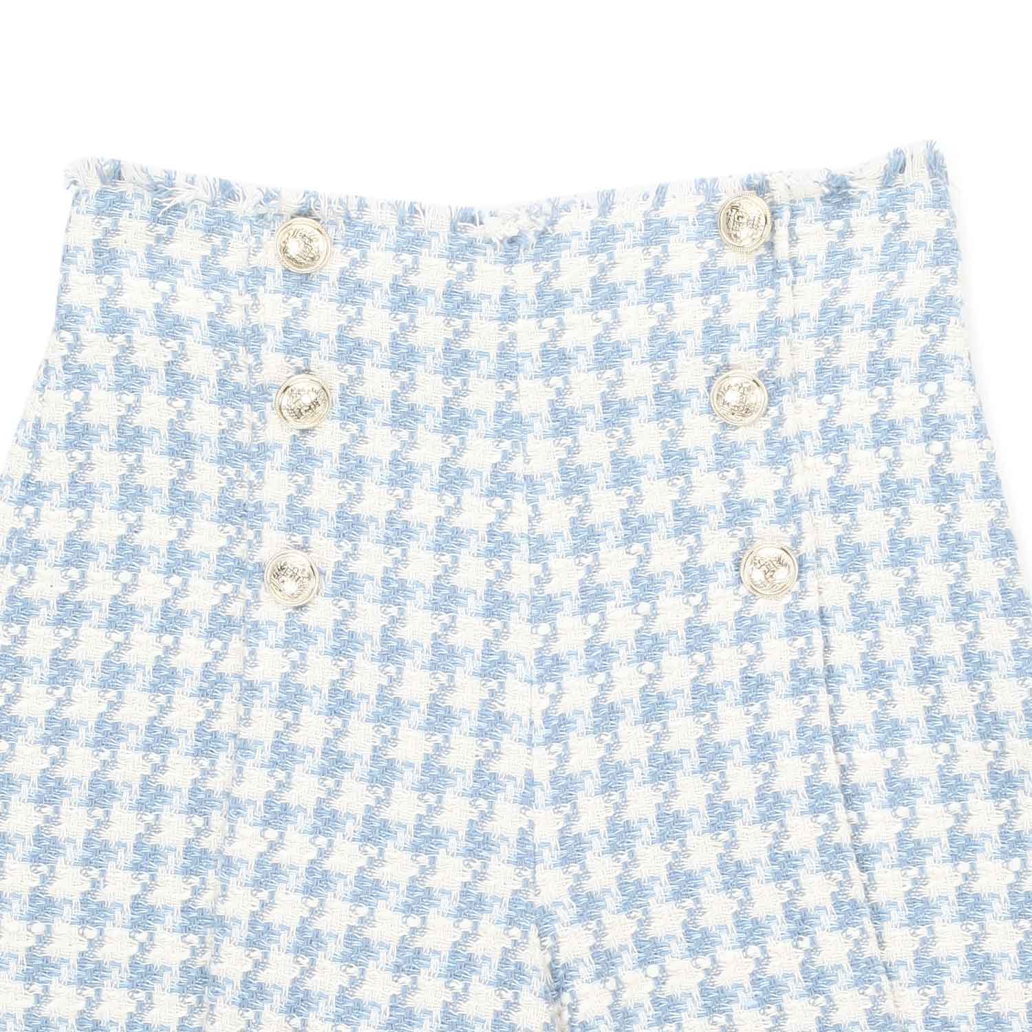 SHORTS PIED DE POULE BIANCO E CELESTE - annameglio.com abbigliamento moda