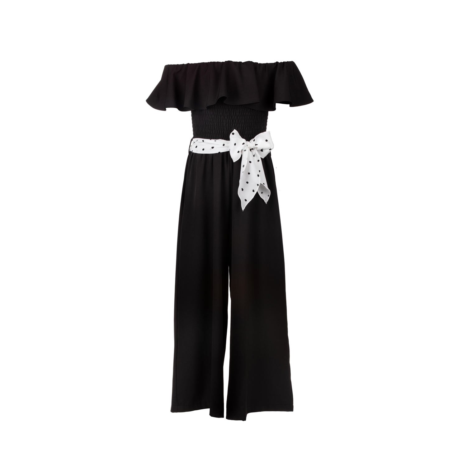 TUTA NERA CON CINTURA BIANCA BAMBINA E TEEN - annameglio.com abbigliamento moda