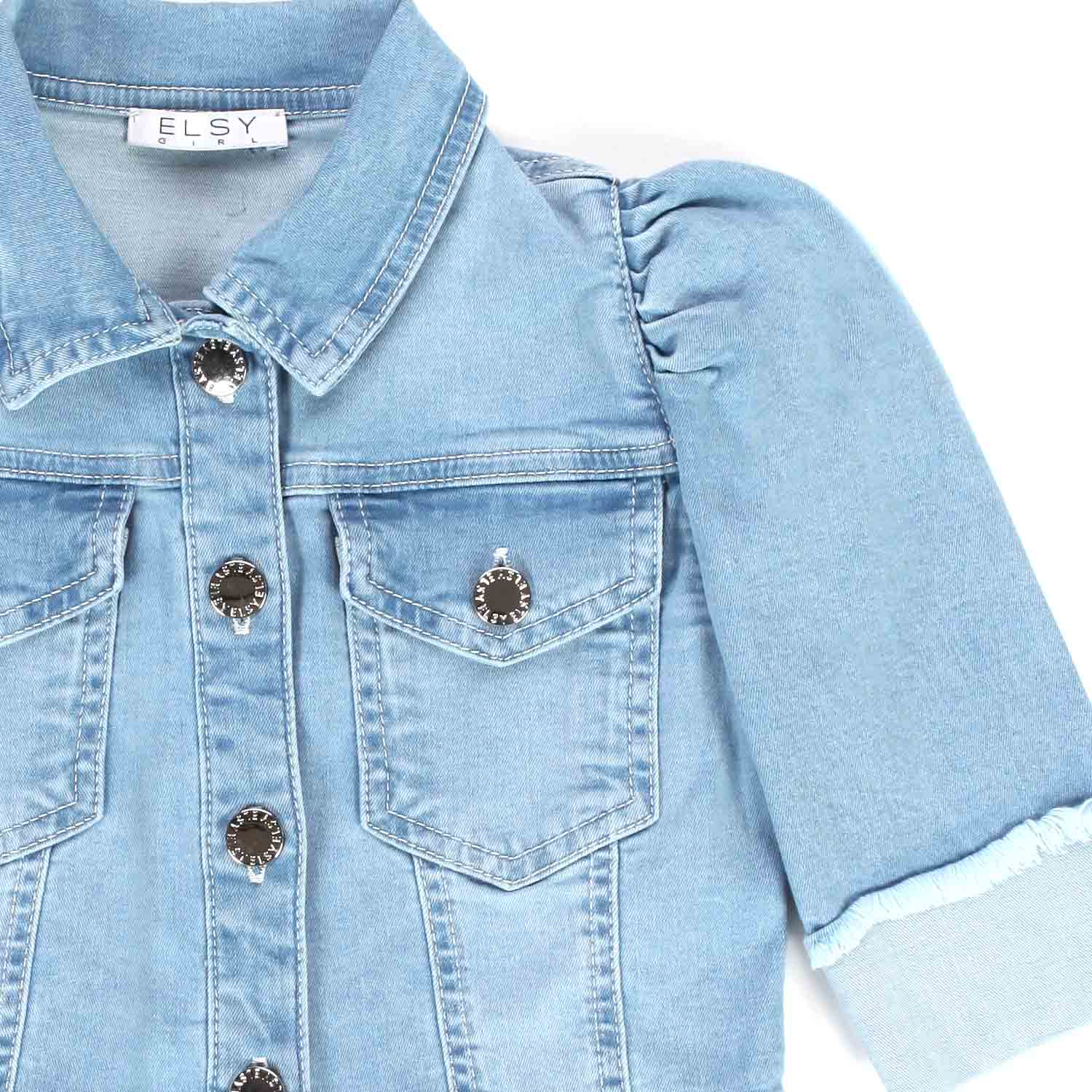 GIACCA CORTA DI JEANS CHIARO BAMBINA E TEEN - annameglio.com abbigliamento moda