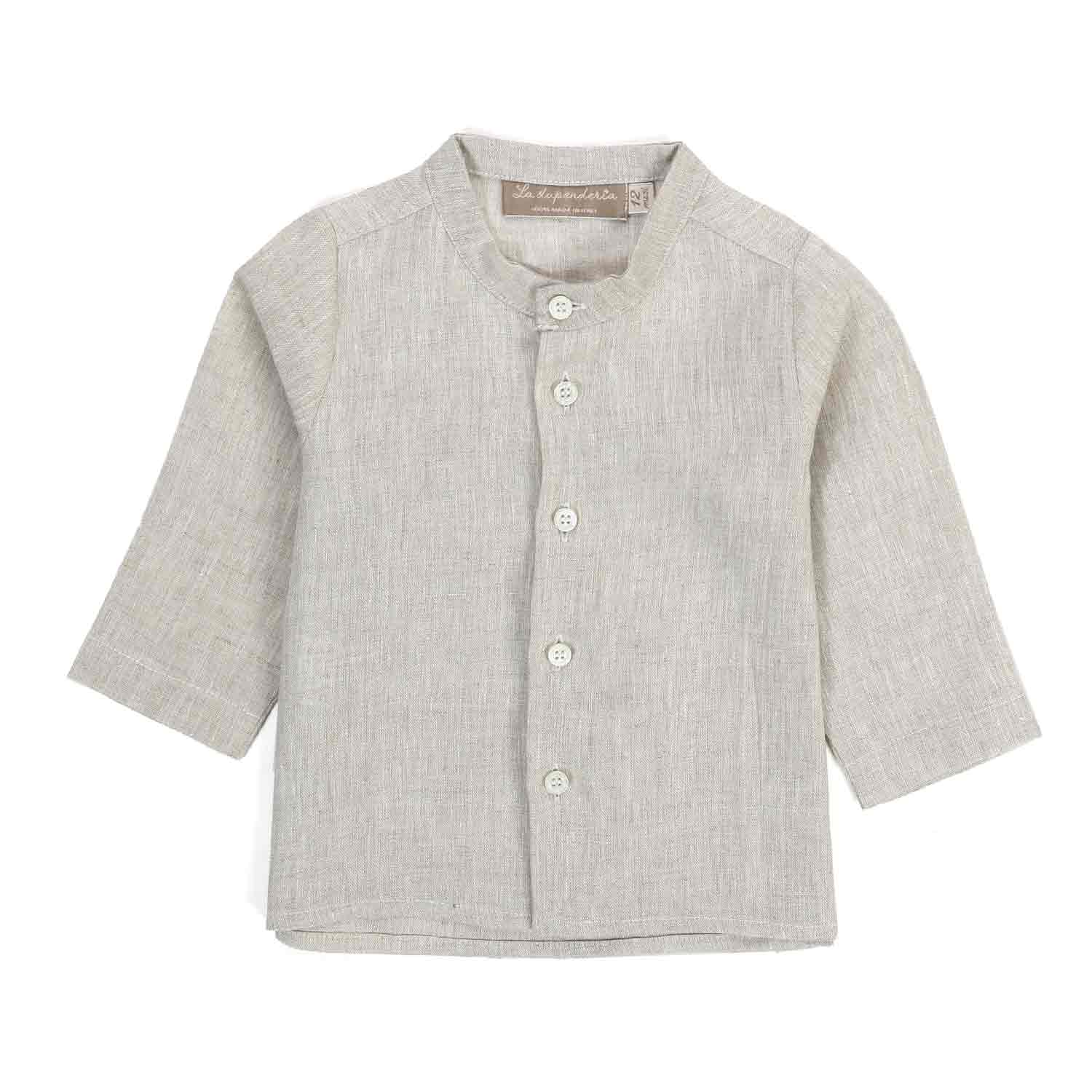 CAMICIA DI LINO COLOR SABBIA BAMBINO BABY - annameglio.com abbigliamento moda