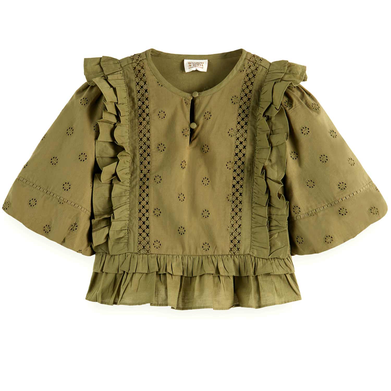 TOP SANGALLO VERDE OLIVA BAMBINA E TEEN - annameglio.com abbigliamento moda