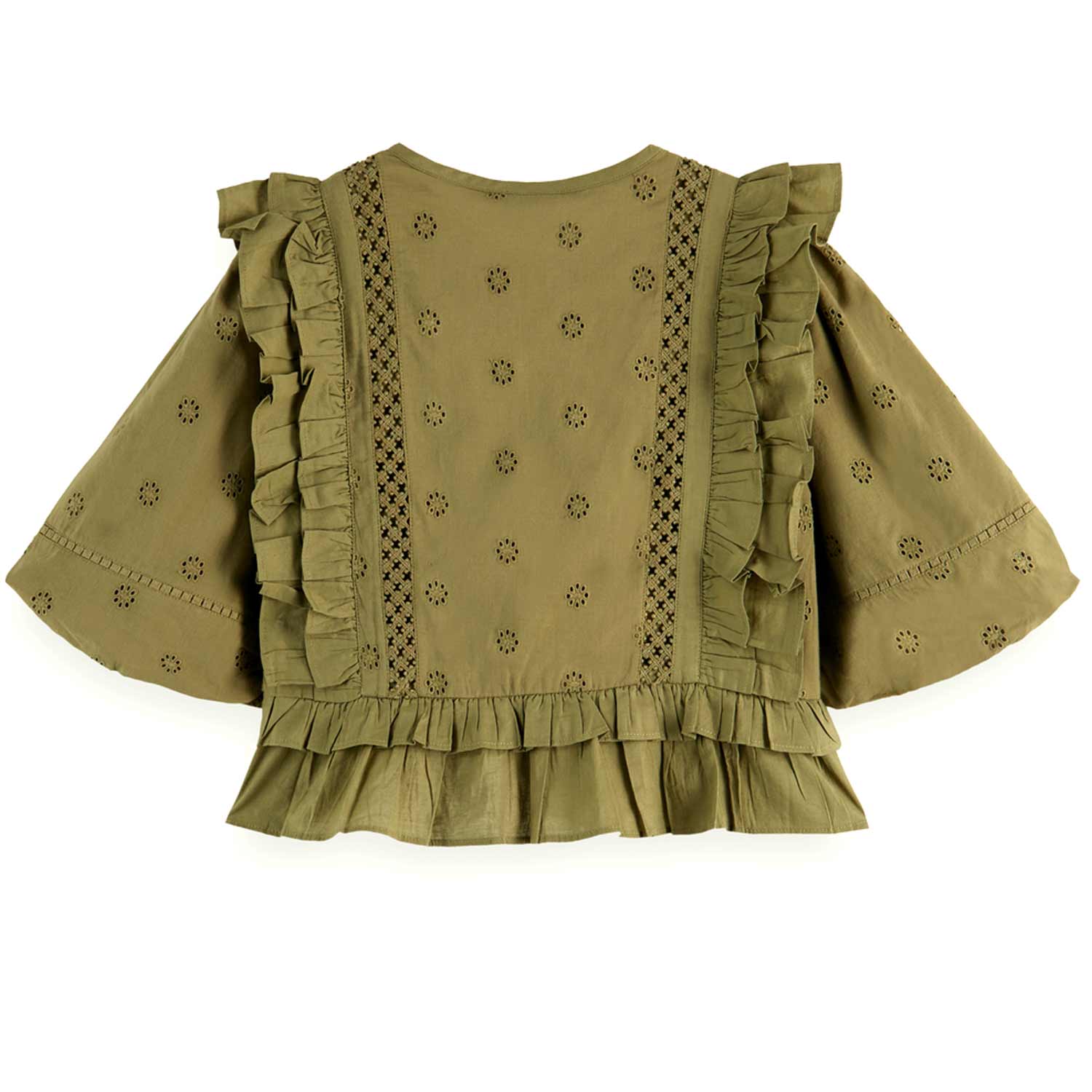 TOP SANGALLO VERDE OLIVA BAMBINA E TEEN - annameglio.com abbigliamento moda