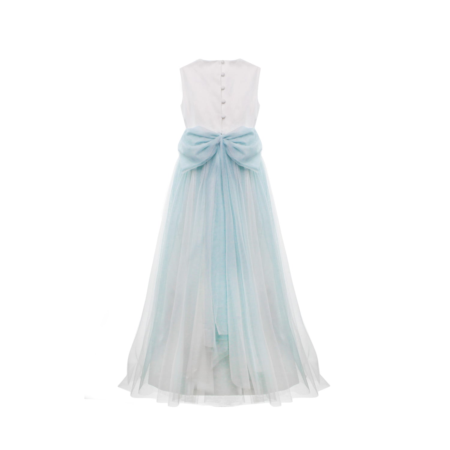 ABITO CERIMONIA BIANCO NATURALE E VERDE ACQUA - annameglio.com abbigliamento moda