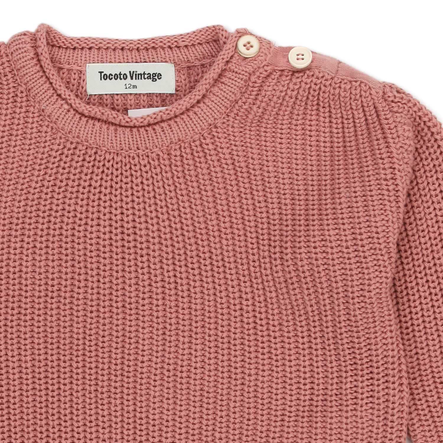 PULLOVER ROSA ANTICO PUNTO INGLESE BABY UNISEX - annameglio.com abbigliamento moda