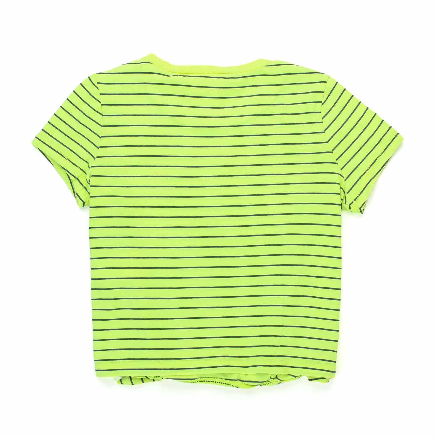 T-SHIRT GIALLO FLUO A RIGHE BAMBINA E TEEN - annameglio.com abbigliamento moda