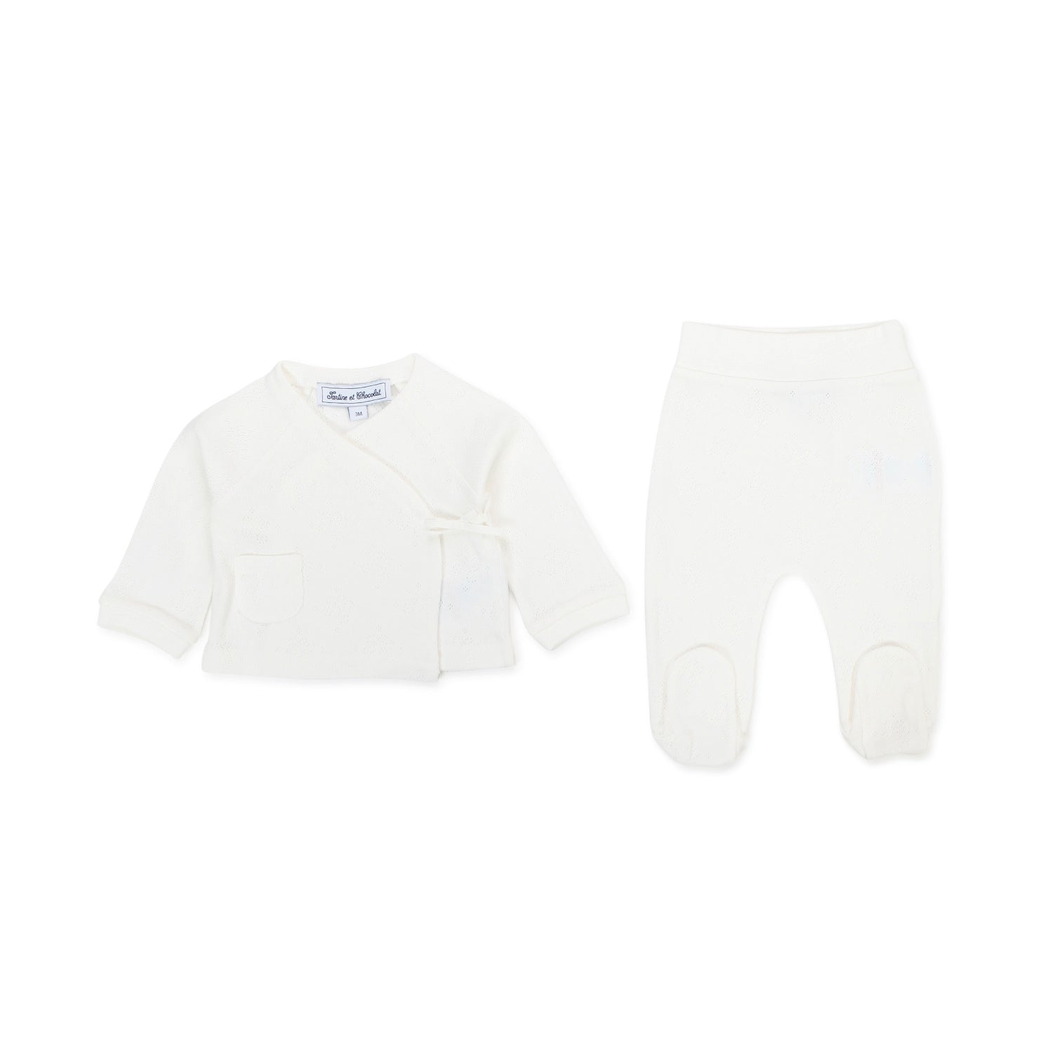 TUTINA DUE PEZZI BIANCO LATTE NEONATA - annameglio.com abbigliamento moda