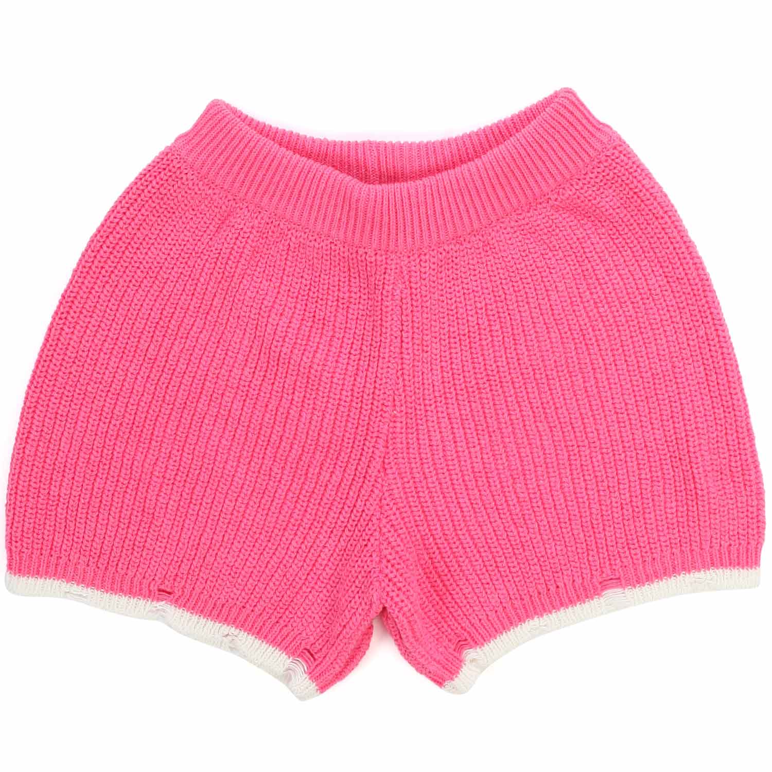 SHORTS IN MAGLIA ROSA FLUO E LATTE BAMBINA E TEEN - annameglio.com abbigliamento moda