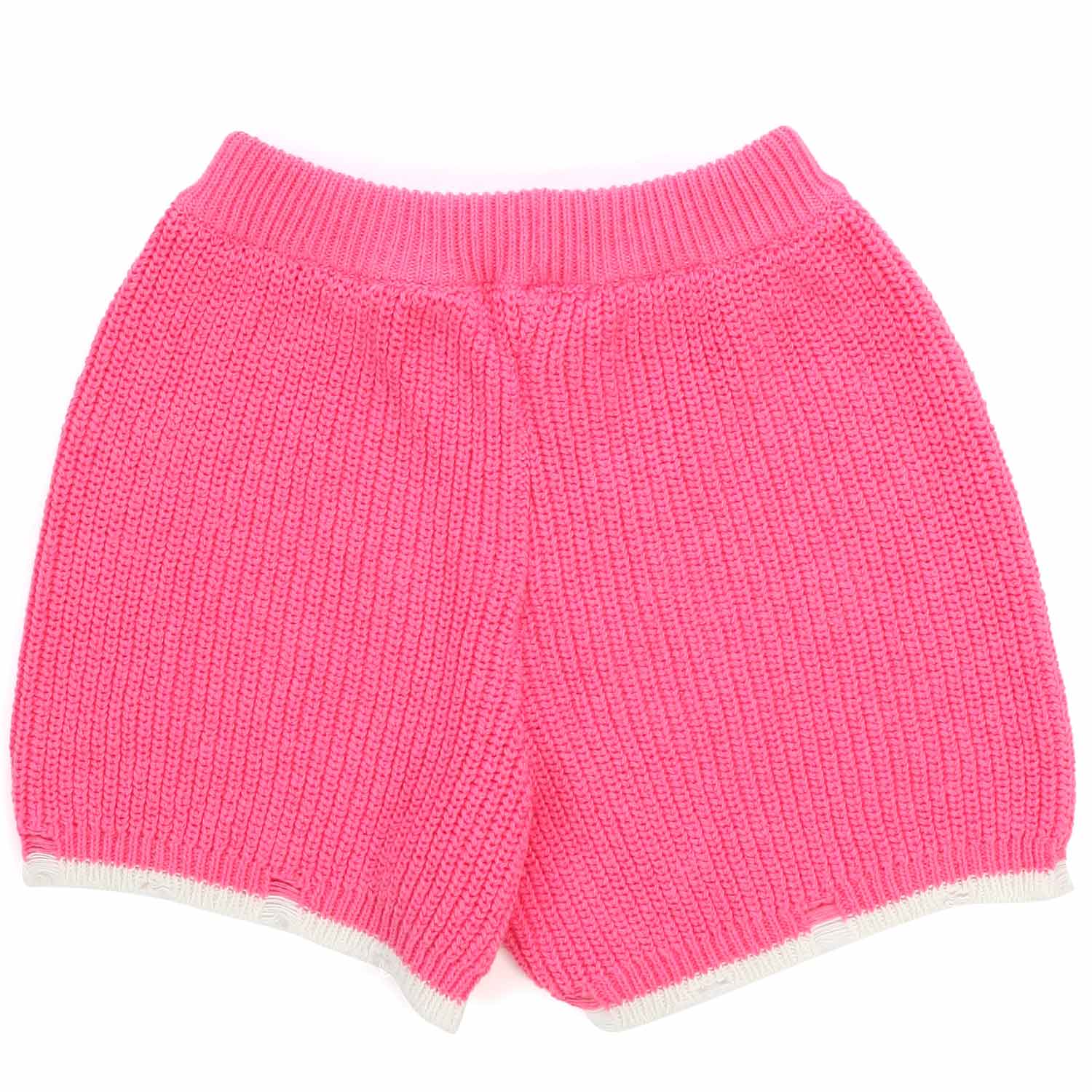 SHORTS IN MAGLIA ROSA FLUO E LATTE BAMBINA E TEEN - annameglio.com abbigliamento moda