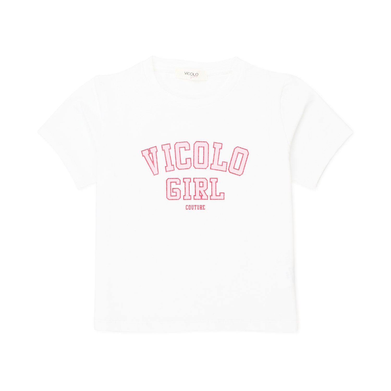 T-SHIRT BIANCA CON LETTERING ROSA BAMBINA E TEEN - annameglio.com abbigliamento moda