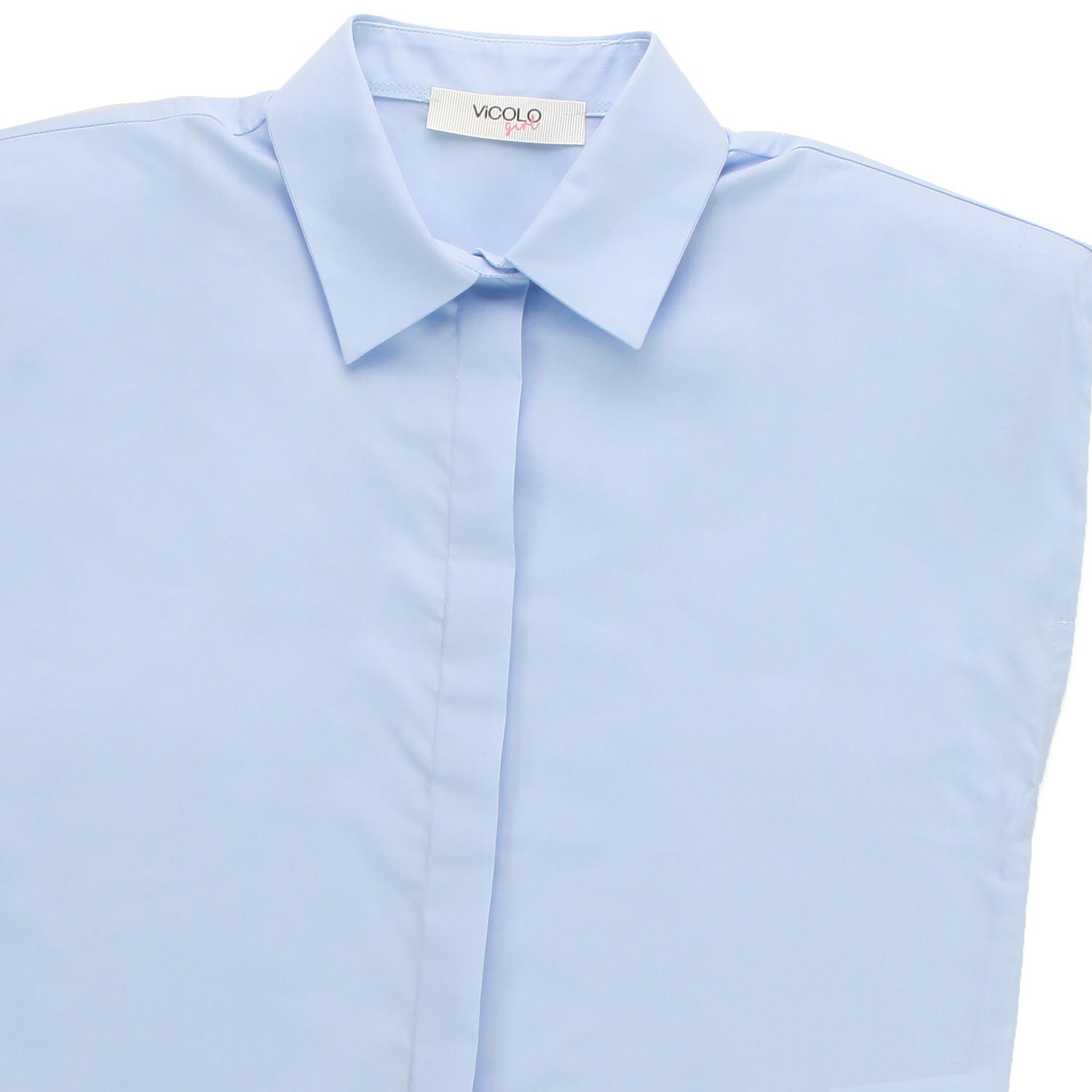 CAMICIA SMANICATA AZZURRO CIELO BAMBINA E TEEN - annameglio.com abbigliamento moda