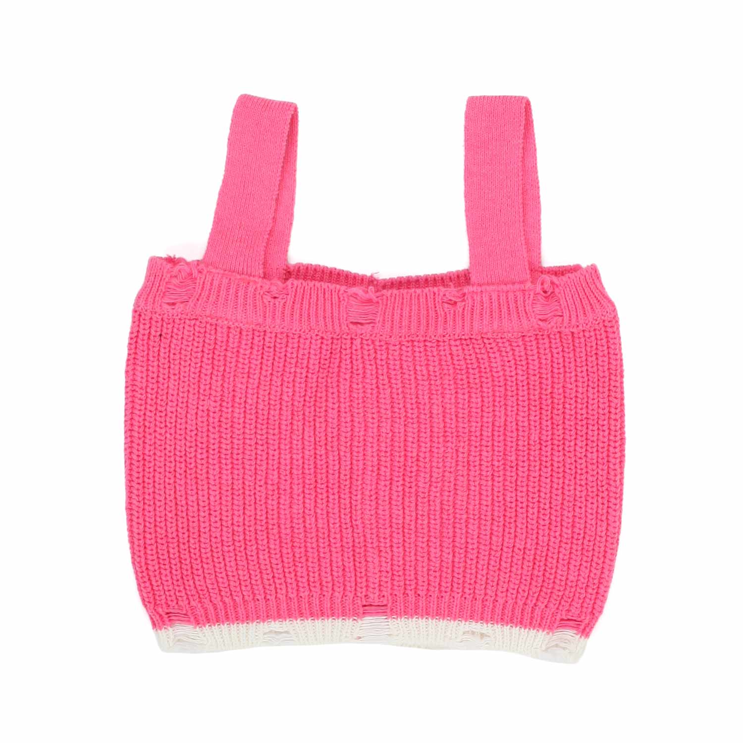 TOP CORTO FUCSIA LAVORATO A MAGLIA BAMBINA E TEEN - annameglio.com abbigliamento moda