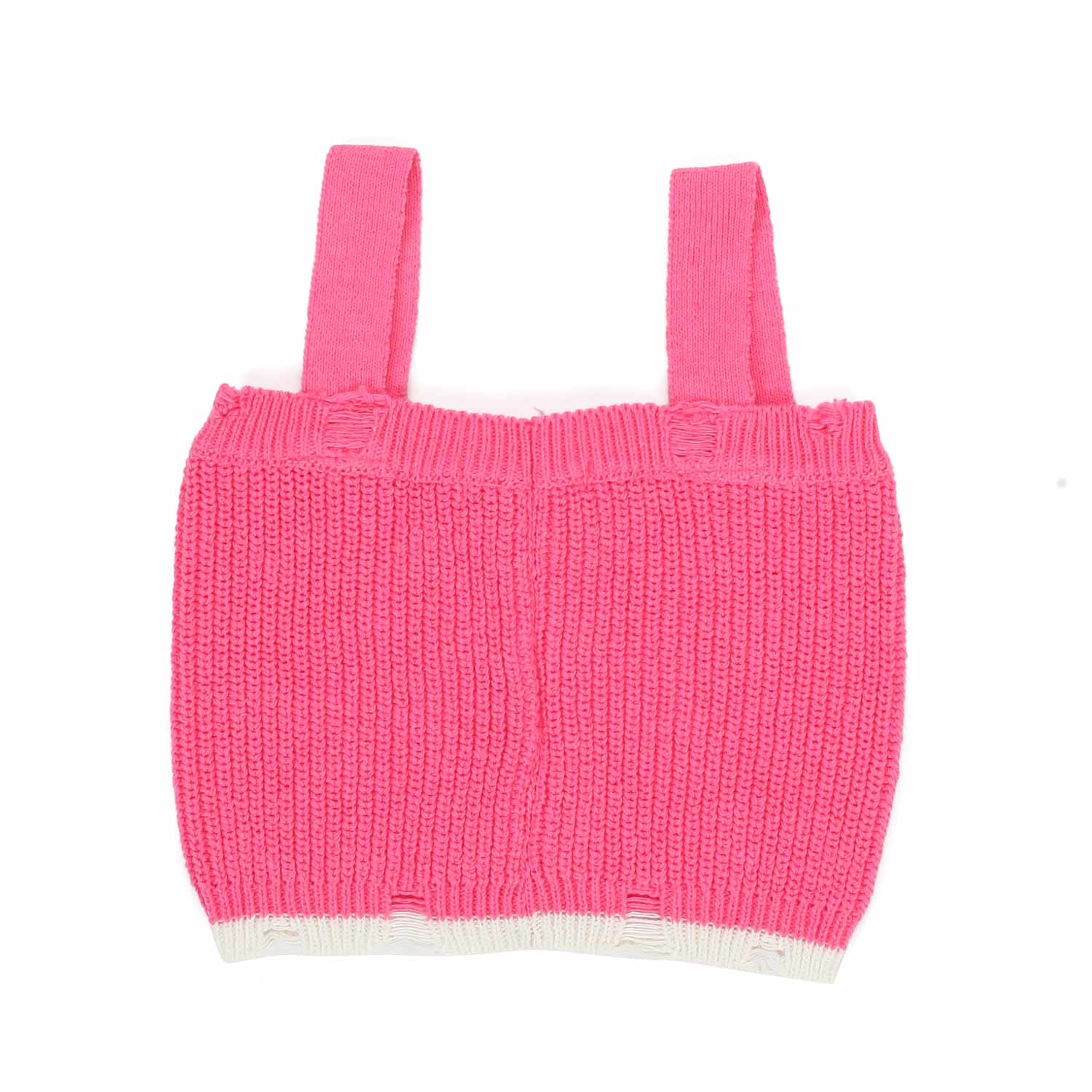 TOP CORTO FUCSIA LAVORATO A MAGLIA BAMBINA E TEEN - annameglio.com abbigliamento moda
