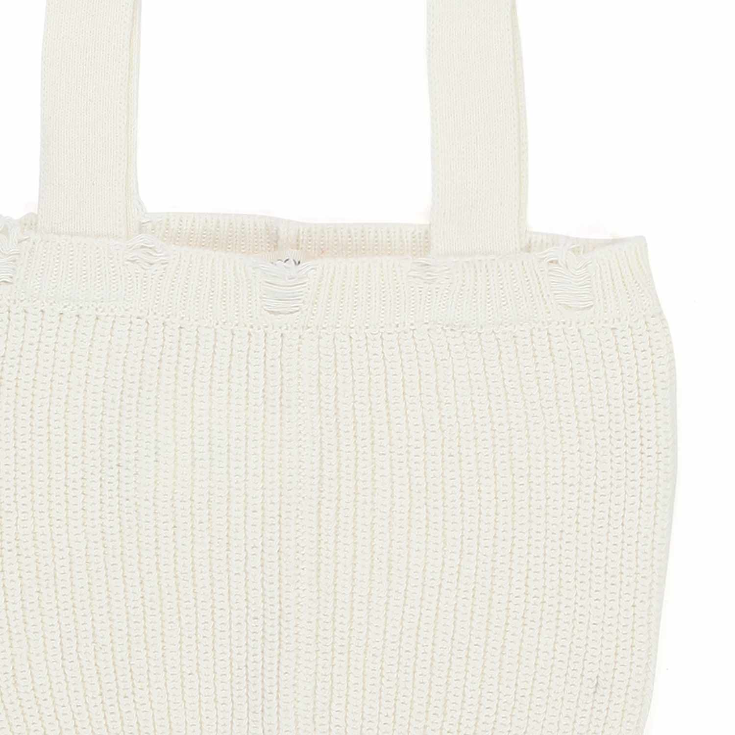 TOP CORTO BIANCO LAVORATO A MAGLIA BAMBINA E TEEN - annameglio.com abbigliamento moda