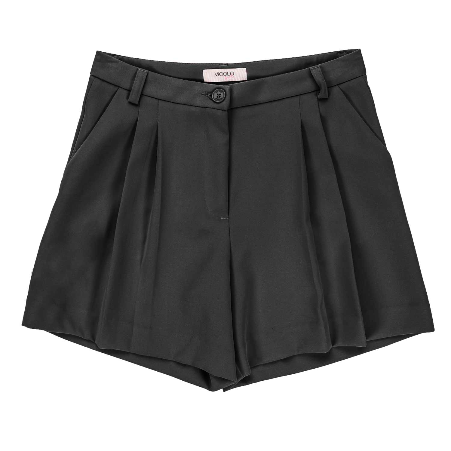 SHORTS NERO SATINATO BAMBINA E TEEN - annameglio.com abbigliamento moda