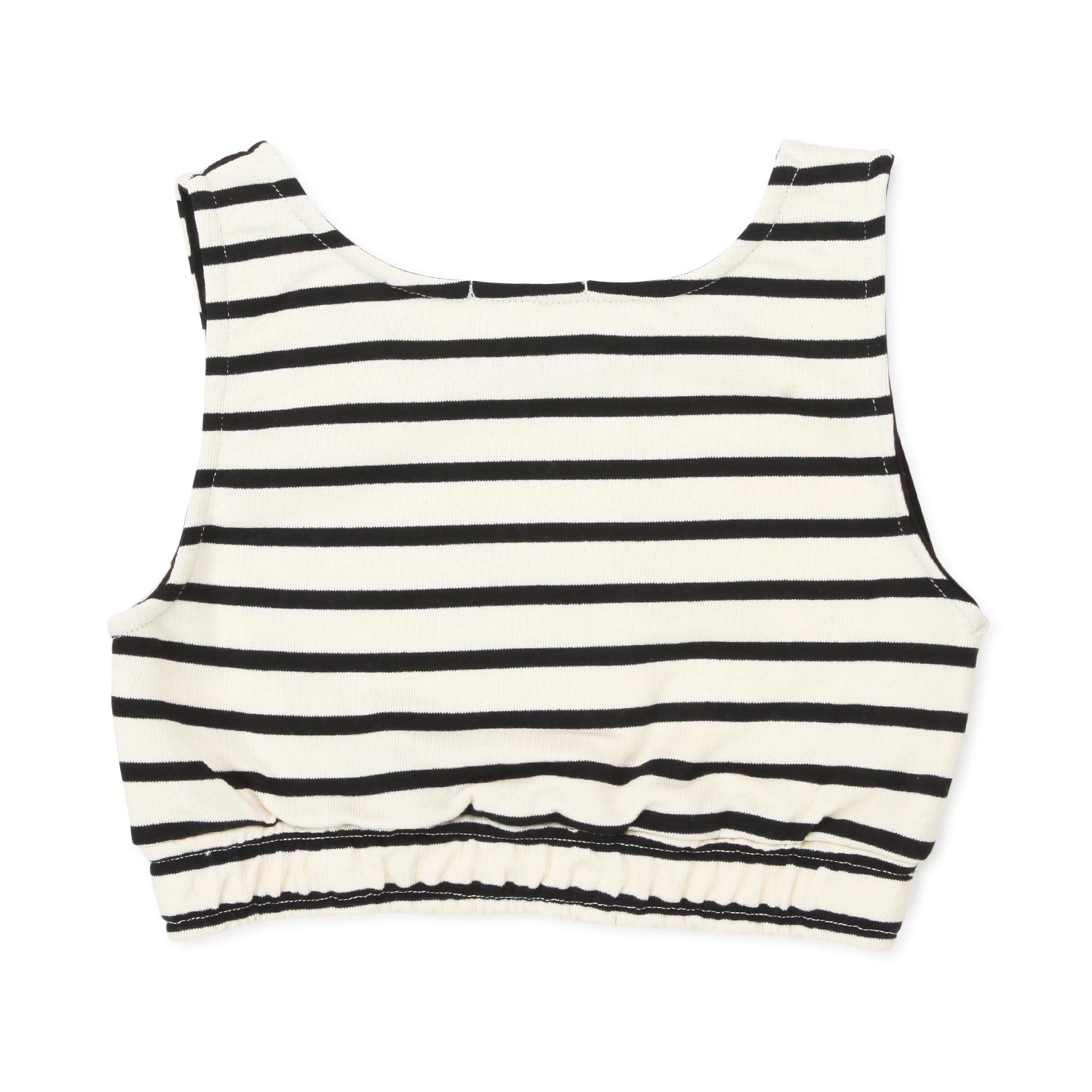 TOP CORTO PANNA E NERO A RIGHE BAMBINA E TEEN - annameglio.com abbigliamento moda