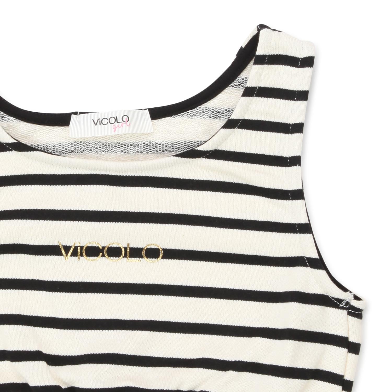 TOP CORTO PANNA E NERO A RIGHE BAMBINA E TEEN - annameglio.com abbigliamento moda