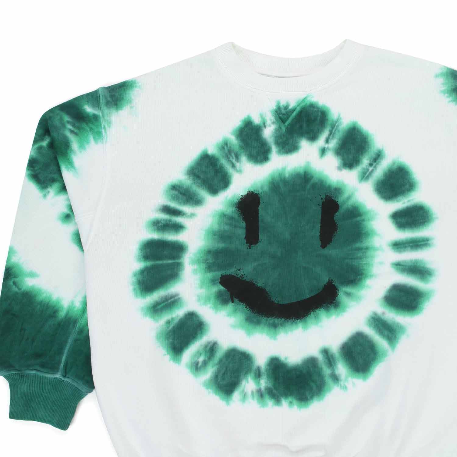 FELPA UNISEX BIANCA E VERDE TIE DYE JR E TEEN - annameglio.com abbigliamento moda