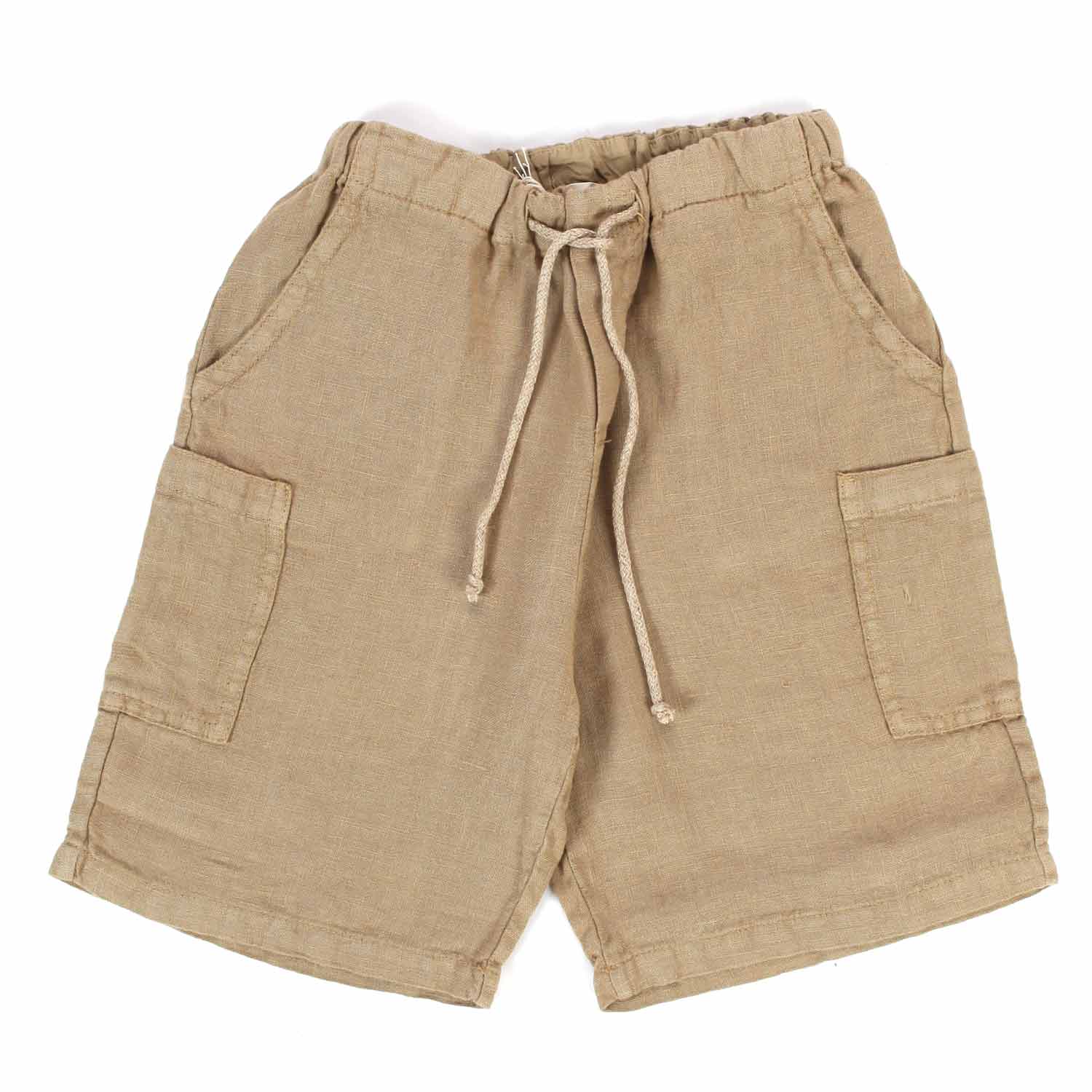 BERMUDA DI LINO COLOR CANAPA BAMBINO - annameglio.com abbigliamento moda