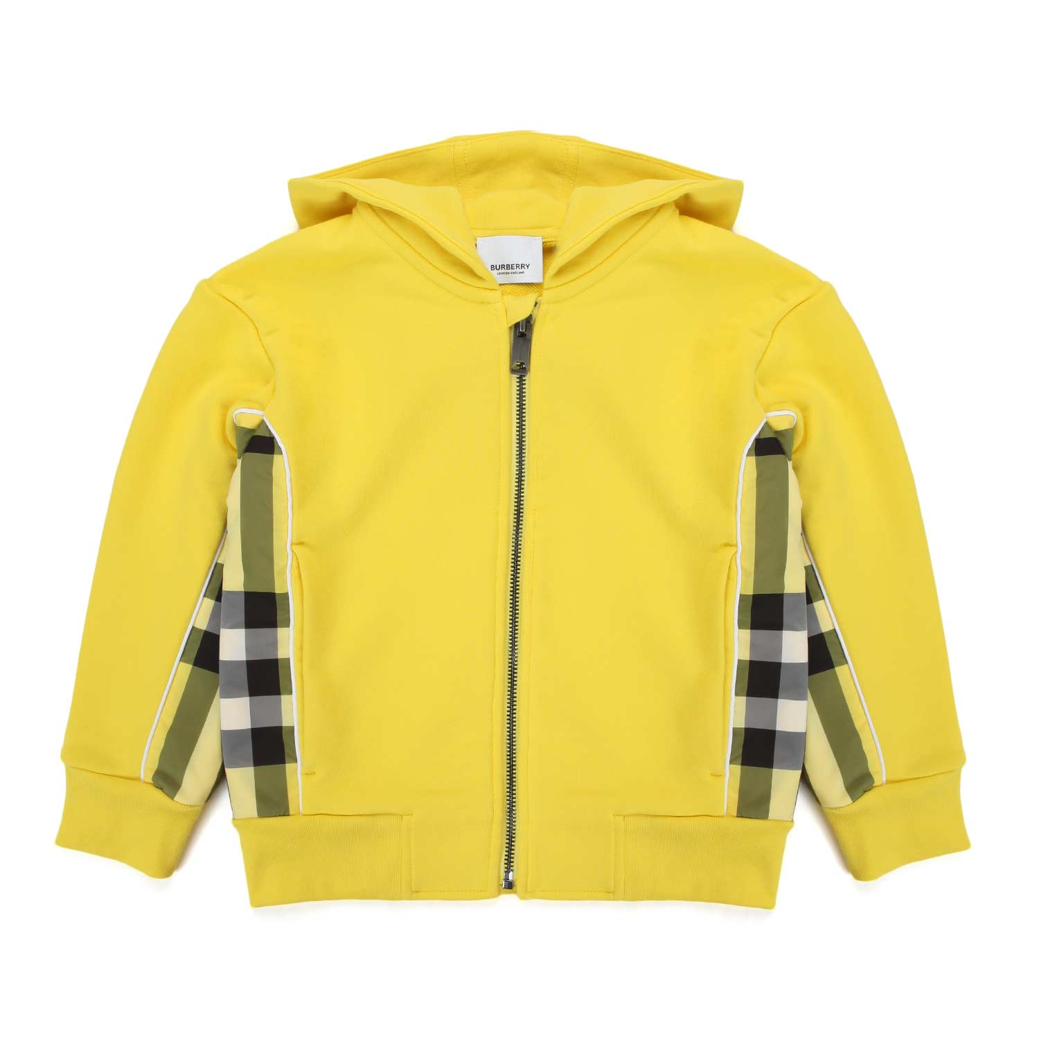 FELPA HOODIE UNISEX GIALLA E TARTAN - annameglio.com abbigliamento moda