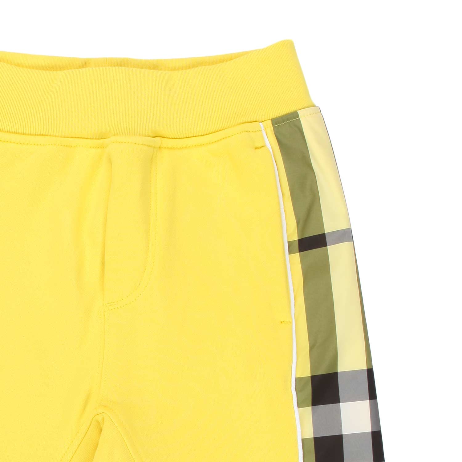 BERMUDA UNISEX IN FELPA GIALLO E TARTAN - annameglio.com abbigliamento moda