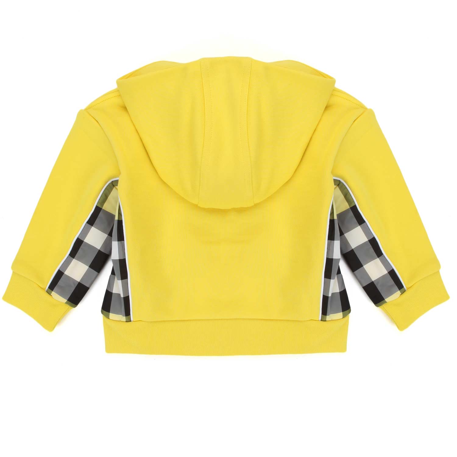 FELPA HOODIE GIALLA E TARTAN BABY UNISEX - annameglio.com abbigliamento moda