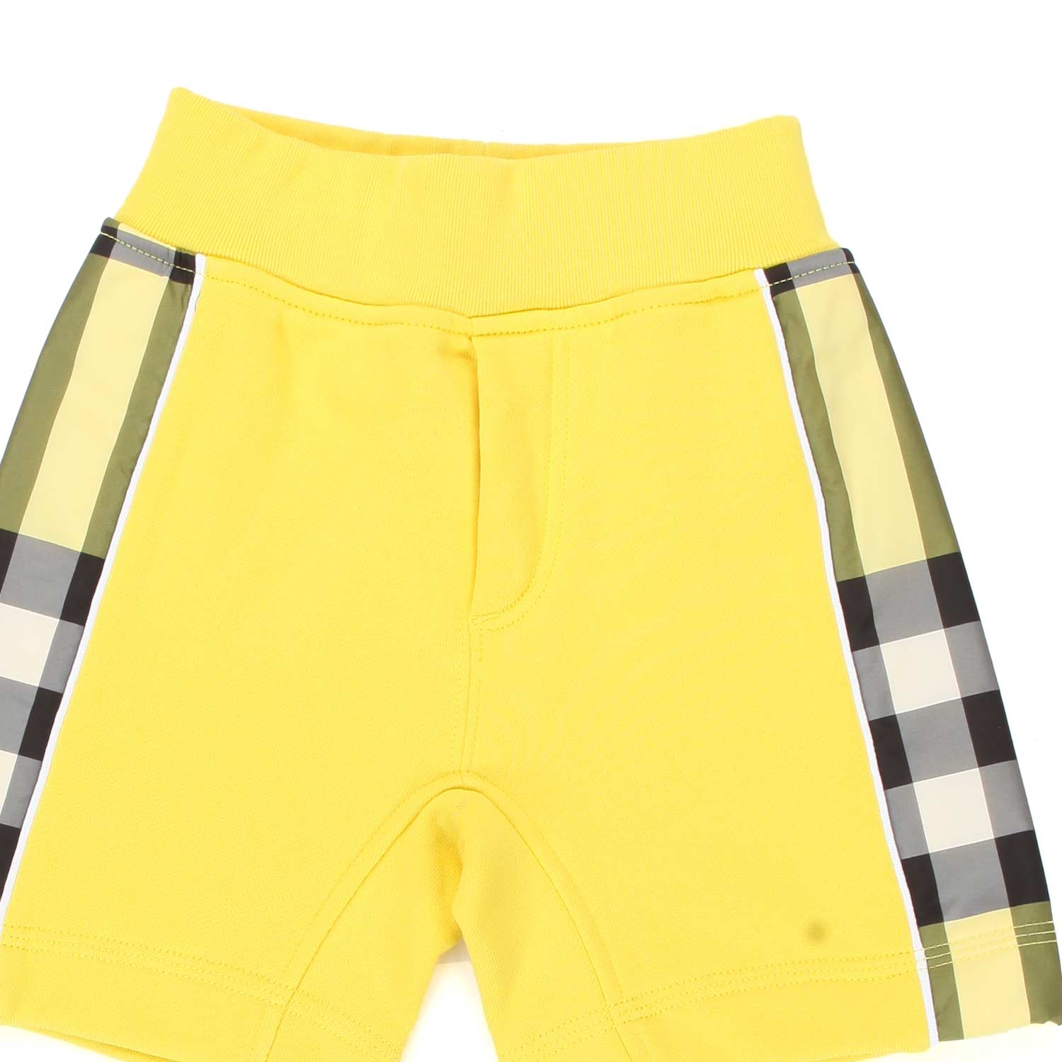 BERMUDA IN FELPA GIALLO E TARTAN BABY UNISEX - annameglio.com abbigliamento moda