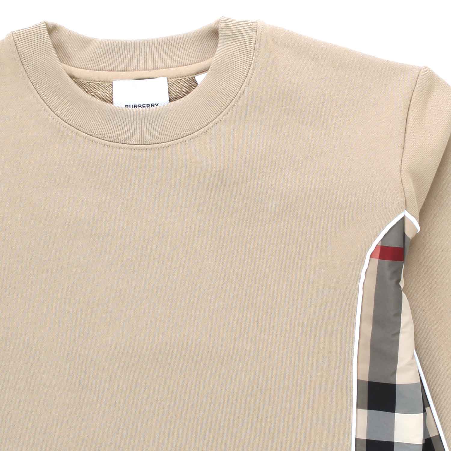 FELPA UNISEX BEIGE E TARTAN JR E TEEN - annameglio.com abbigliamento moda