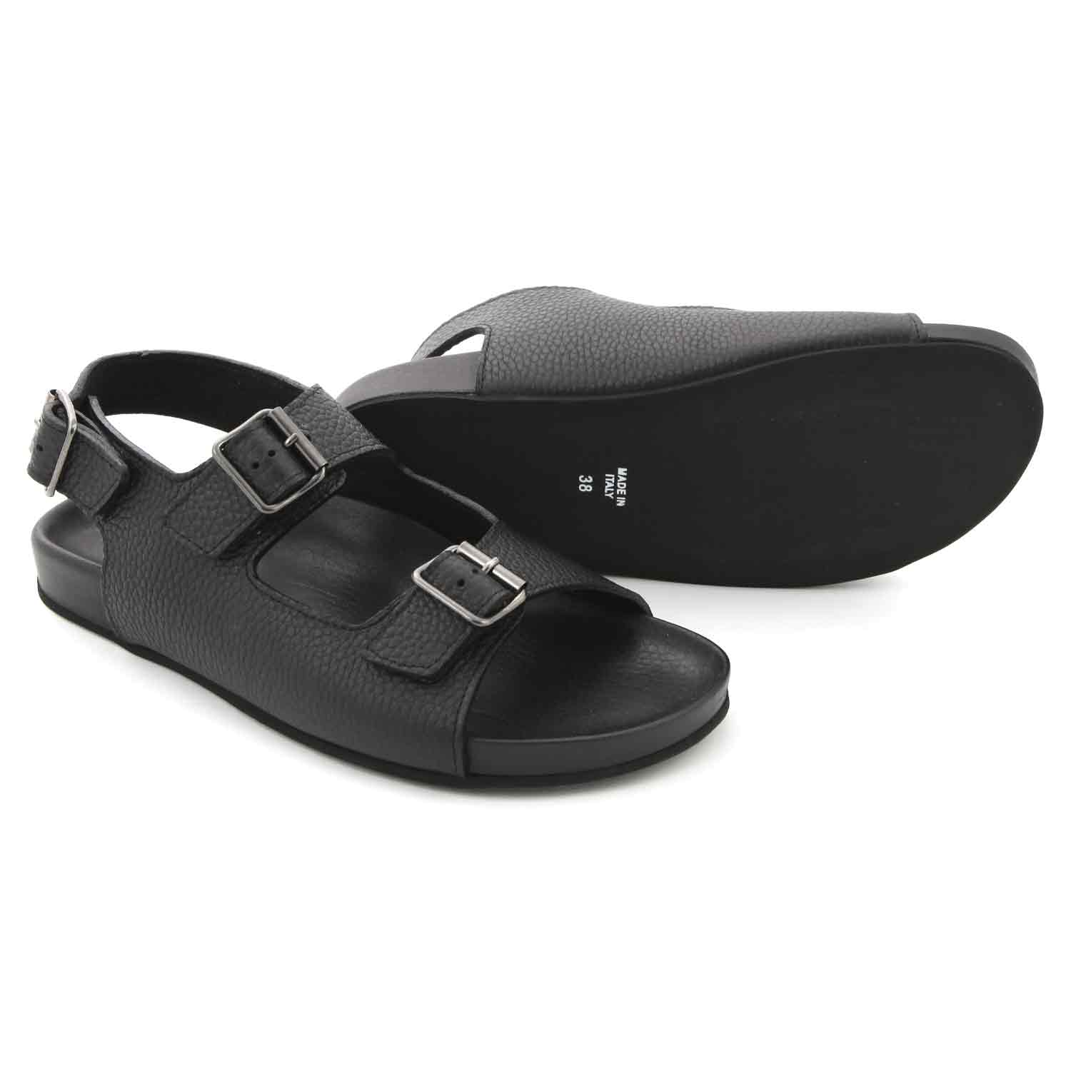 SANDALI UNISEX NERI IN PELLE TEENAGER - annameglio.com abbigliamento moda