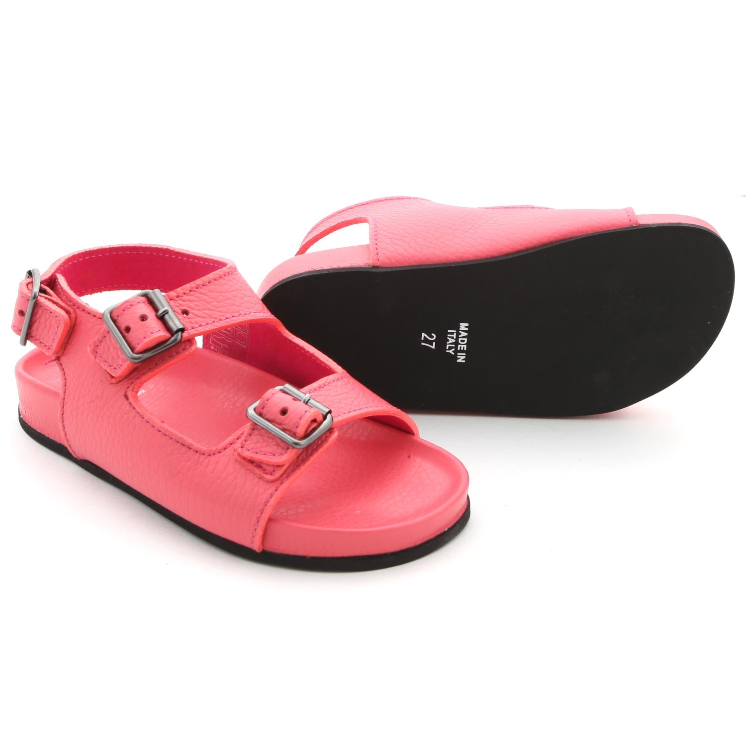 SANDALI ROSA SALMONE IN PELLE BABY UNISEX - annameglio.com abbigliamento moda
