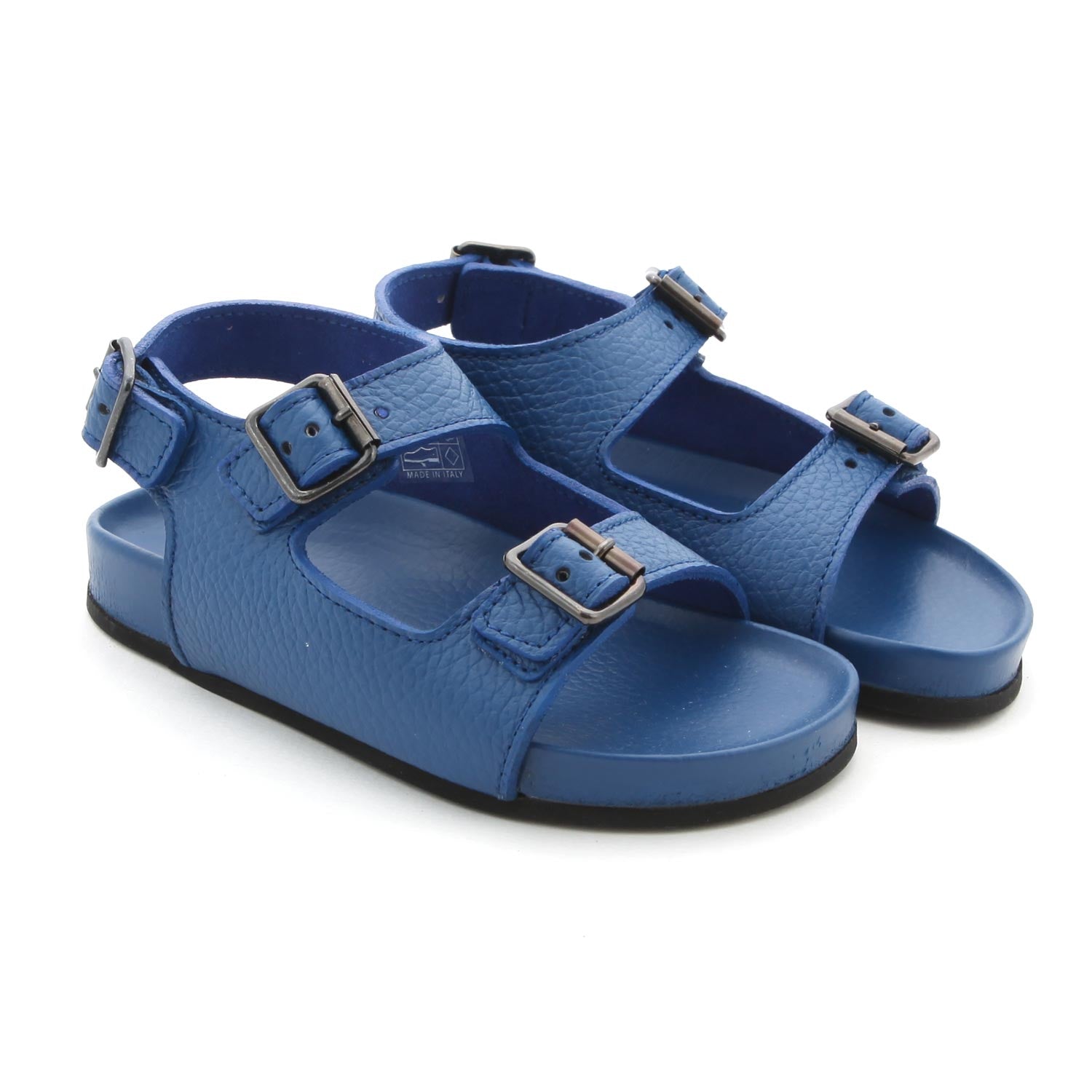 SANDALI BLU POLVERE IN PELLE BABY UNISEX - annameglio.com abbigliamento moda